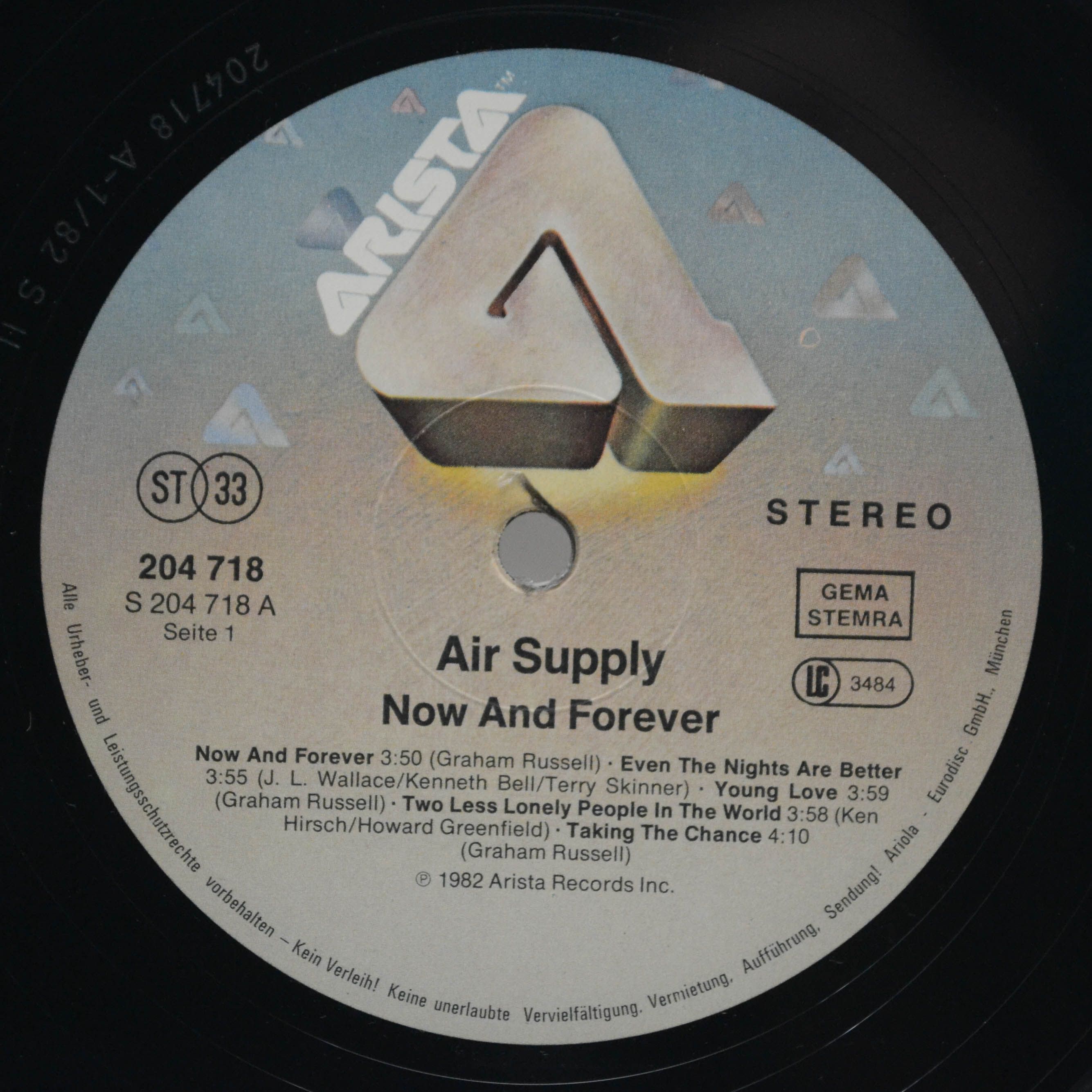 Виниловая пластинка Air Supply — Now And Forever, 1982