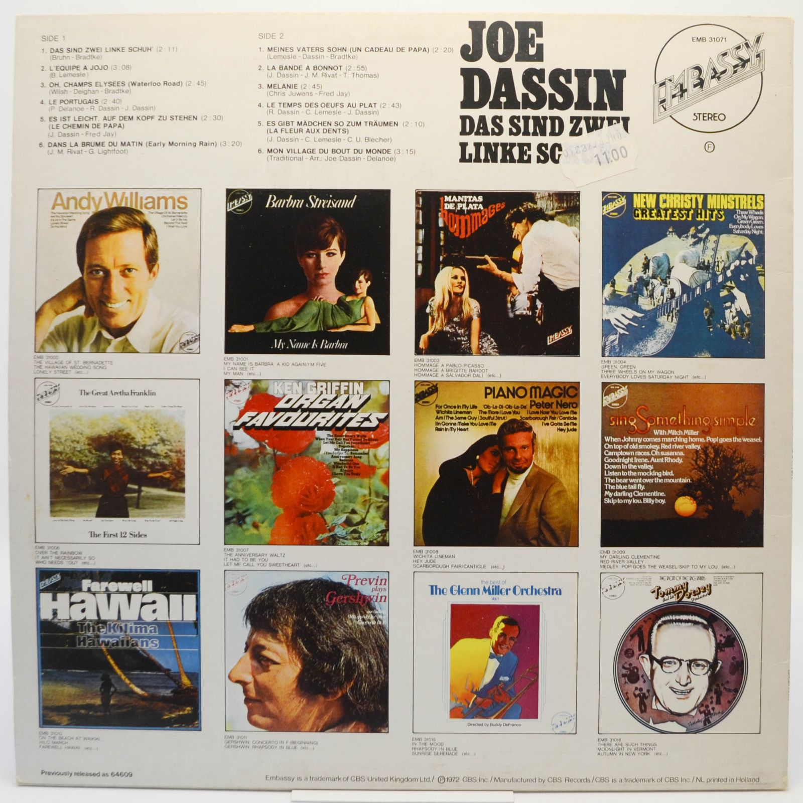 Виниловая пластинка Joe Dassin — Das Sind Zwei Linke Schuh', 1972