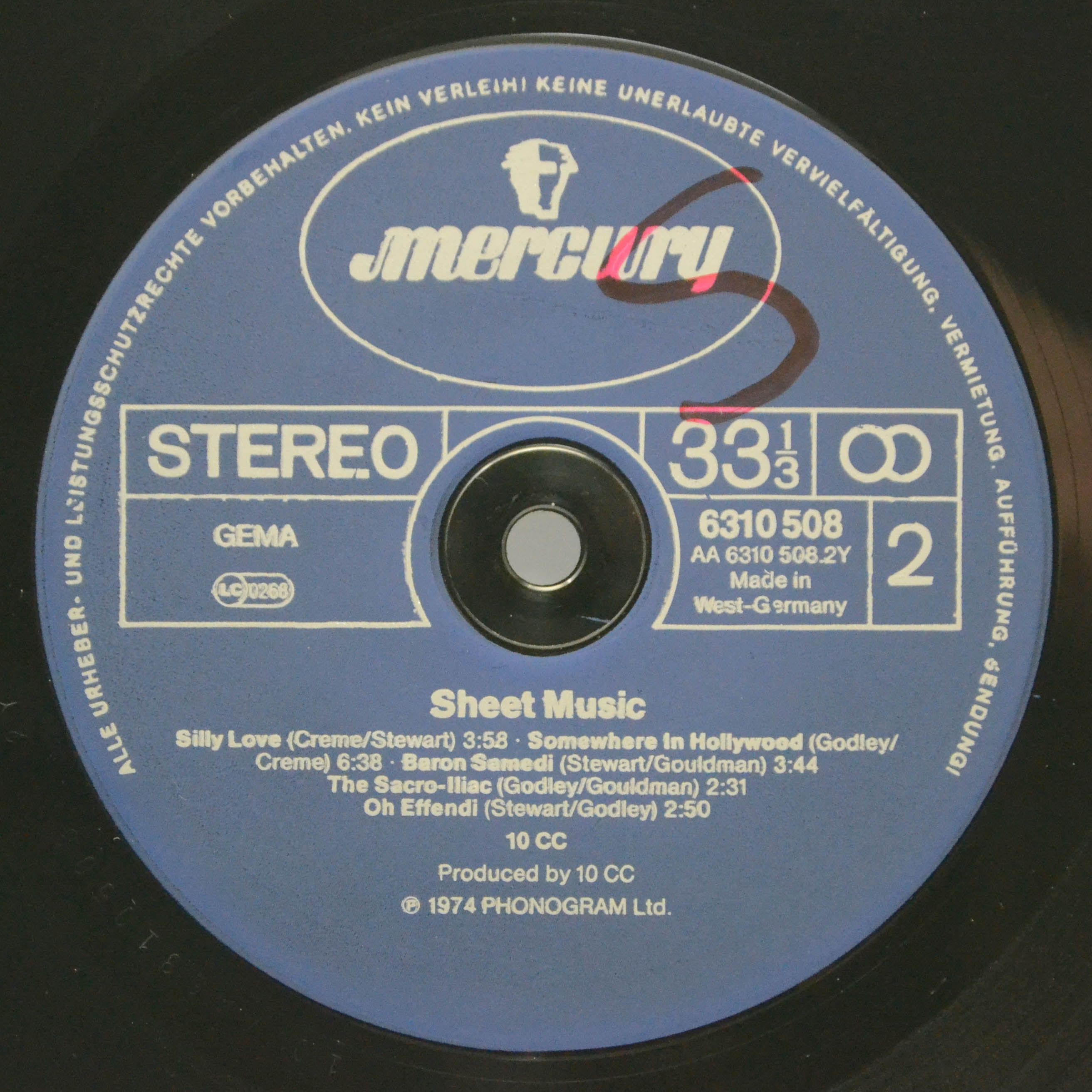 Виниловая пластинка 10cc — Sheet Music, 1974