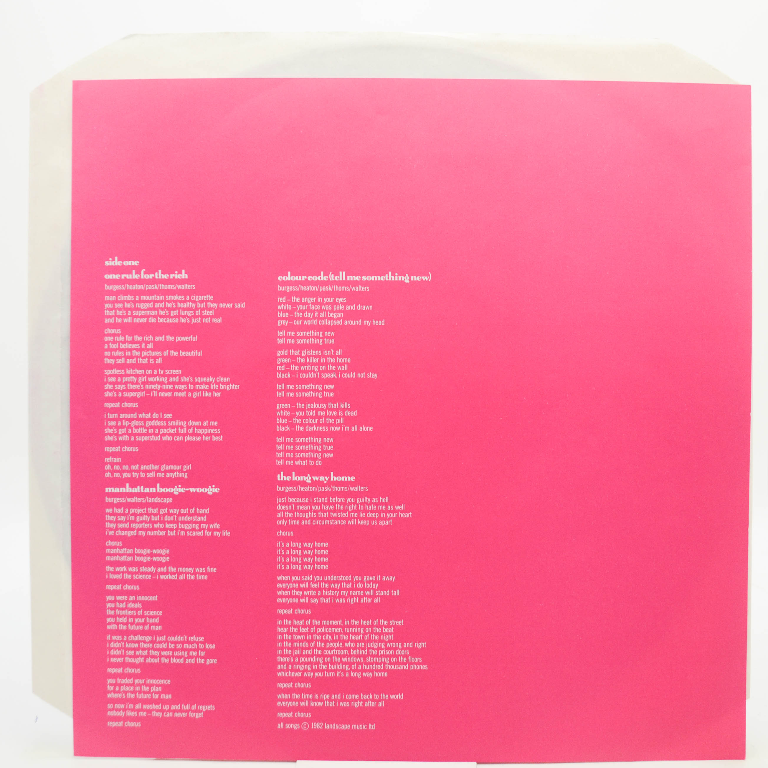 Виниловая пластинка Landscape — Manhattan Boogie-Woogie (1-st, UK), 1982