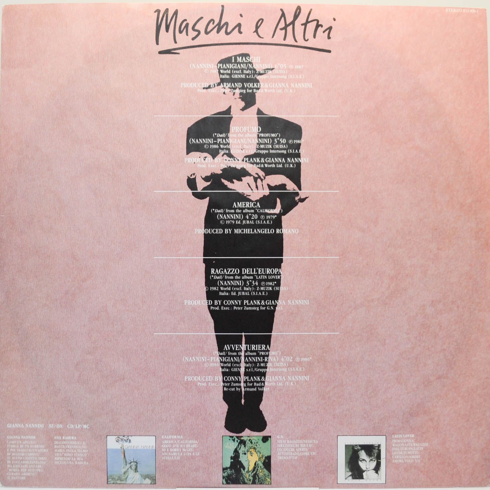 Gianna Nannini — Maschi E Altri, 1987