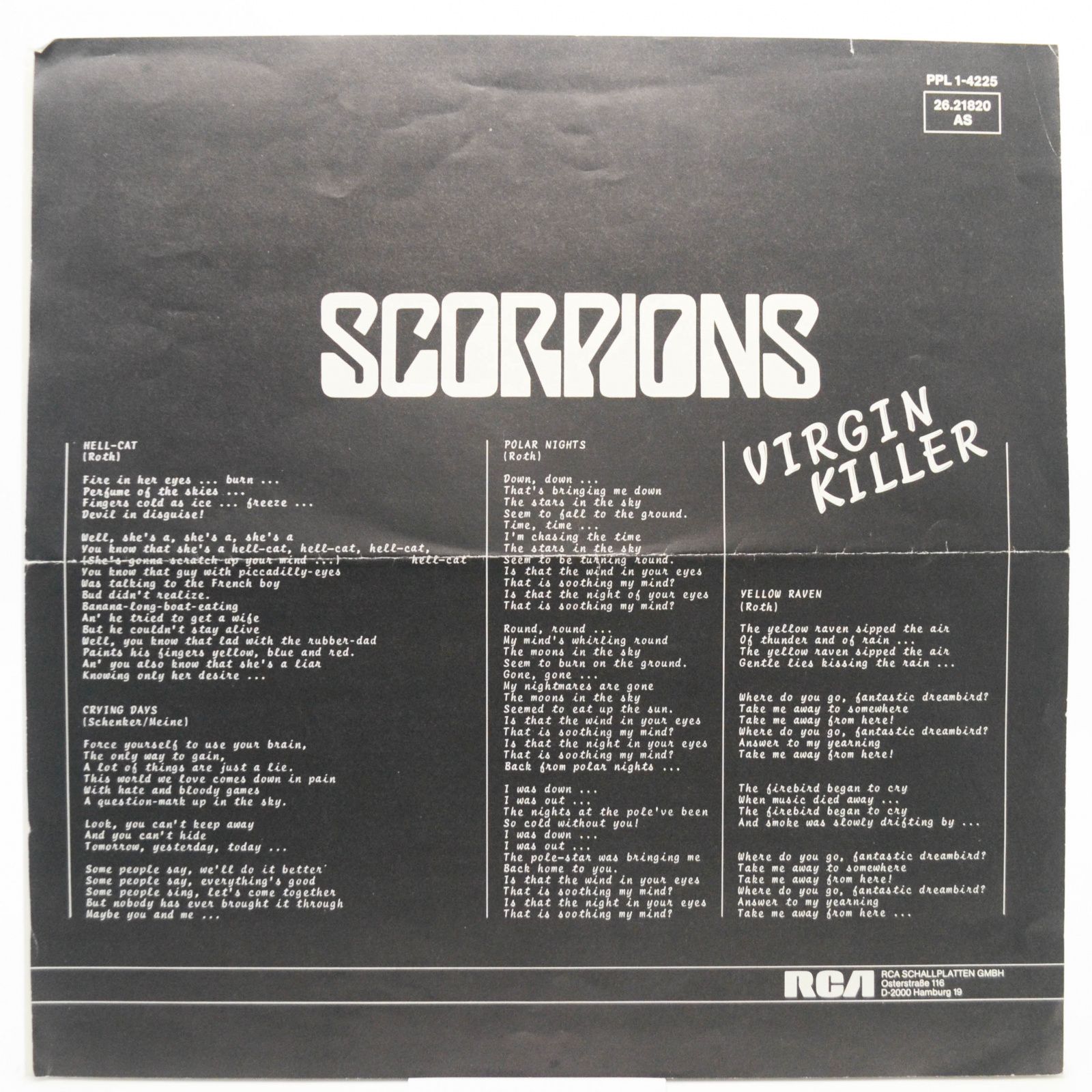 Виниловая пластинка Scorpions — Virgin Killer (Germany), 1976
