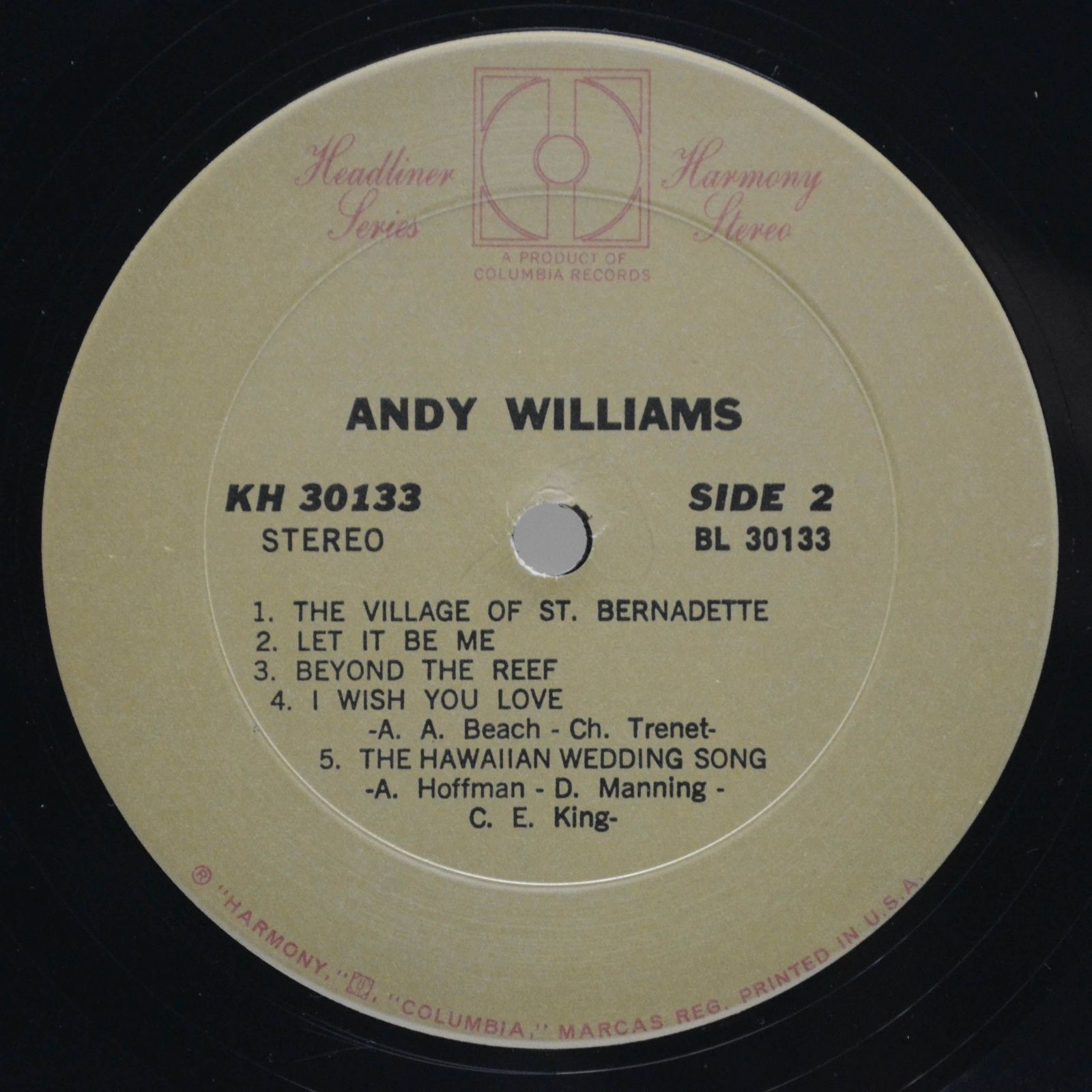 Виниловая пластинка Andy Williams — Andy Williams (1-st, USA), 1970