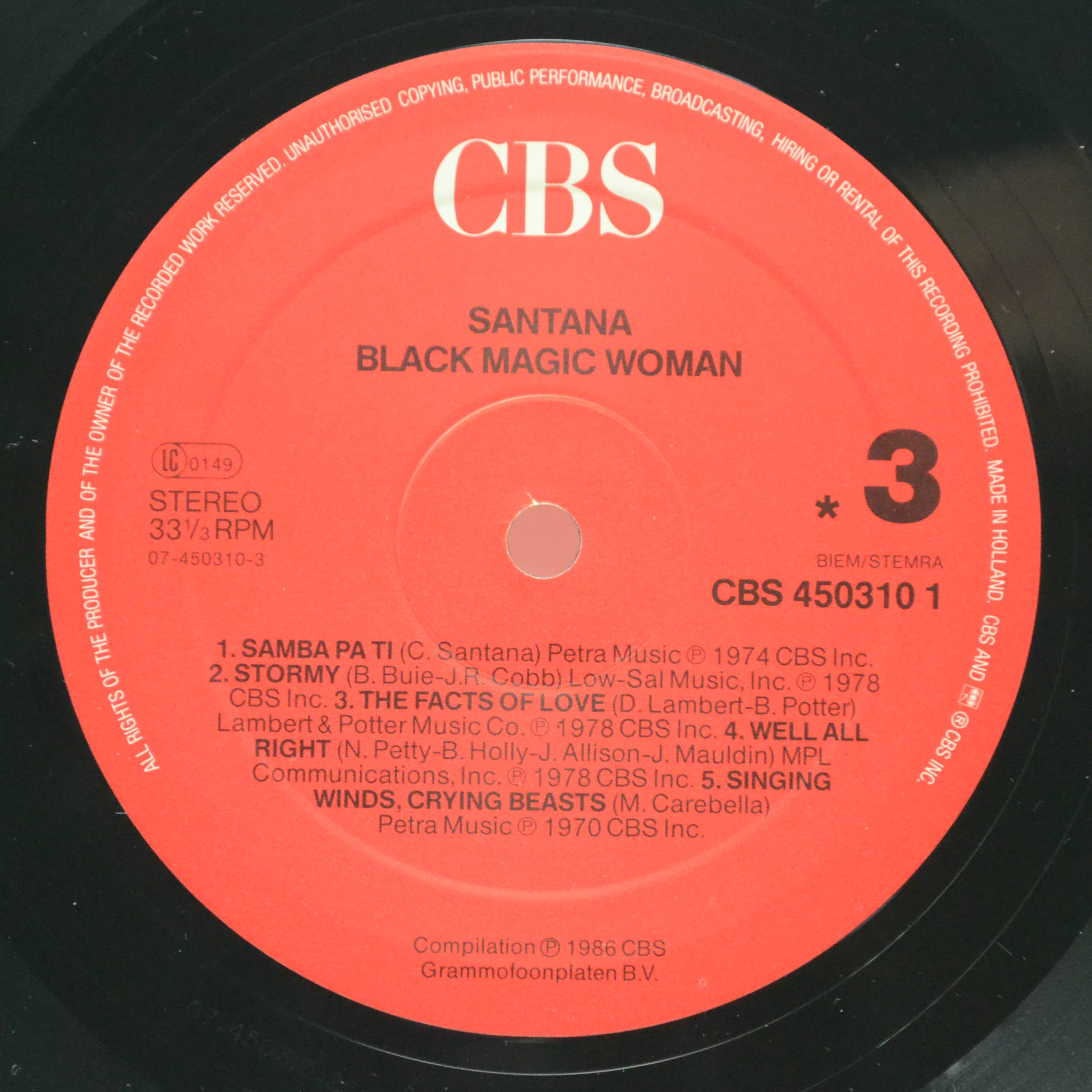 Santana — Black Magic Woman (2LP), 1986
