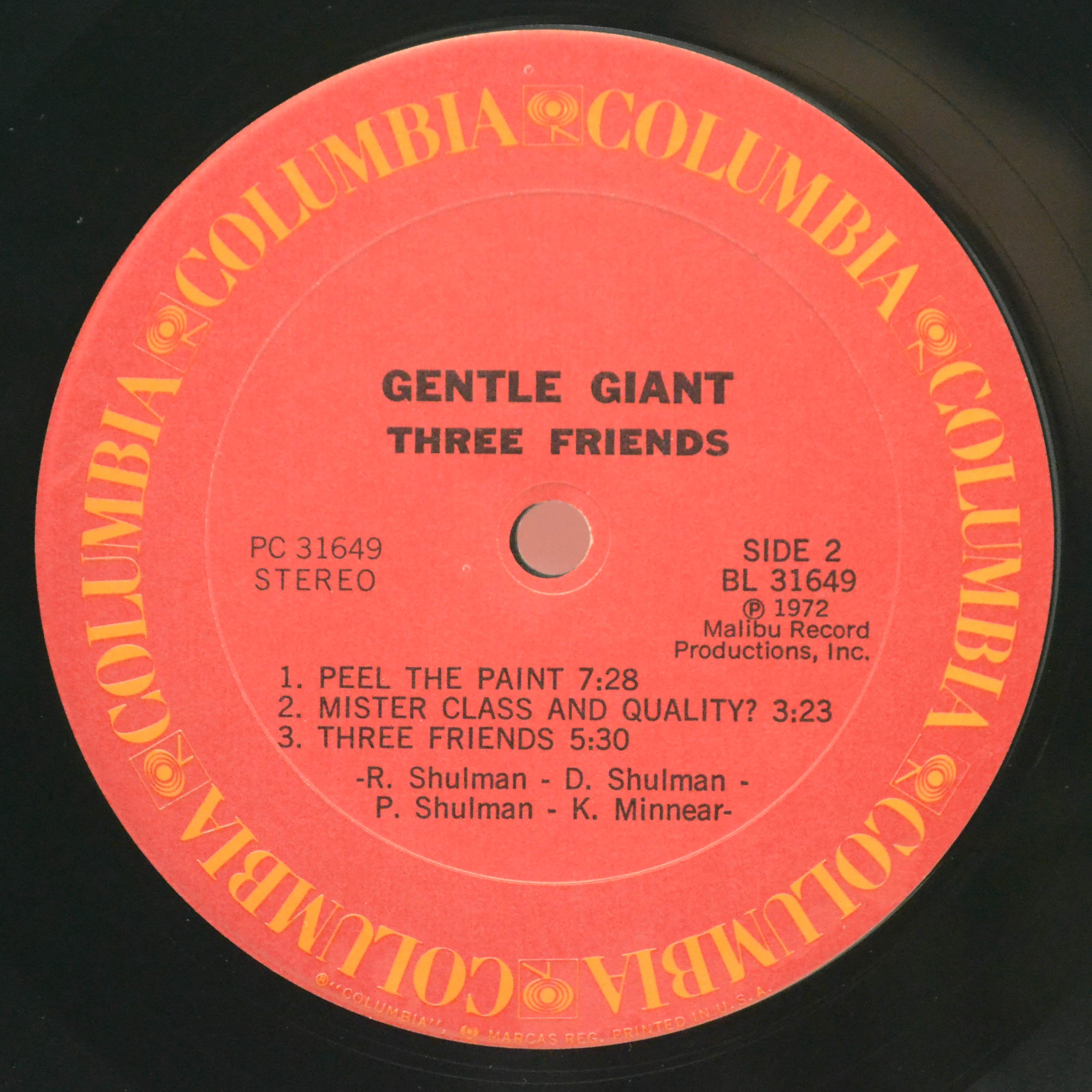 Gentle Giant — Three Friends (USA), 1972