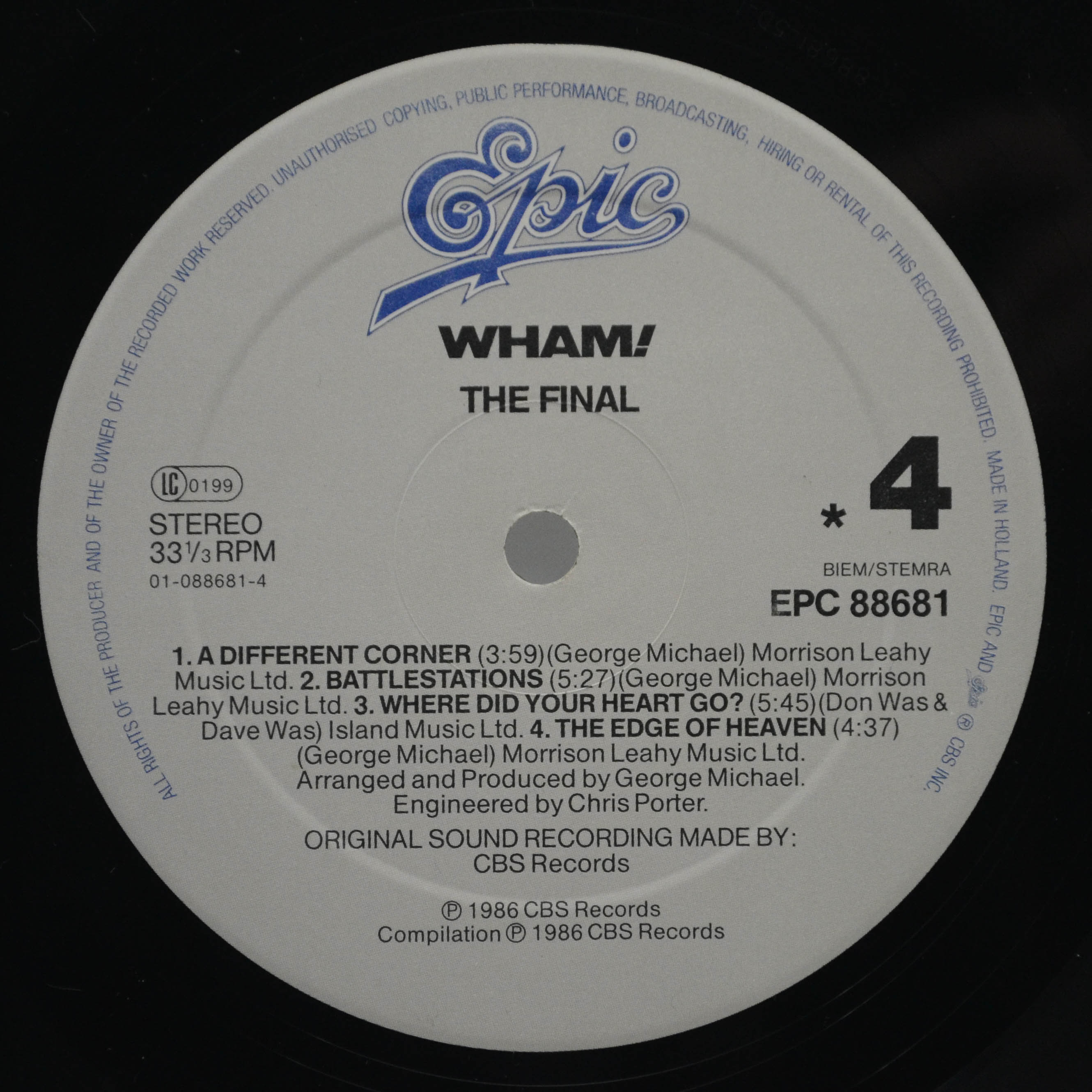 Виниловая пластинка Wham! — The Final (2LP), 1986