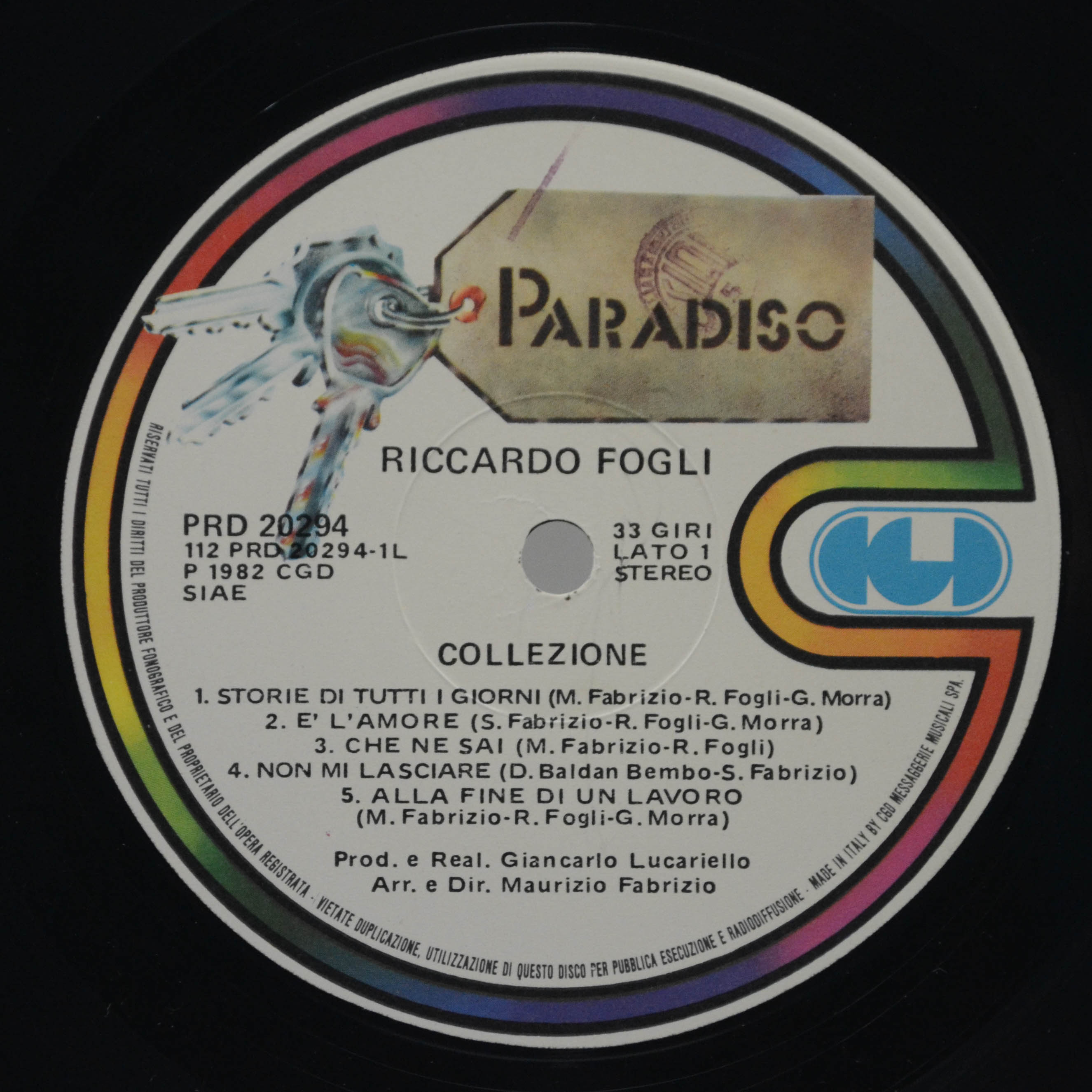 Виниловая пластинка Riccardo Fogli — Collezione (1-st, Italy), 1982