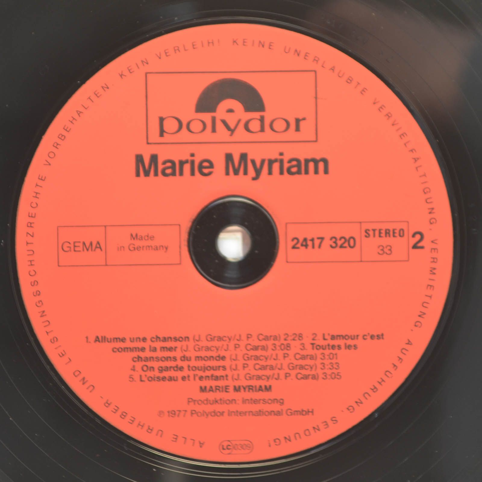 Виниловая пластинка Marie Myriam — Marie Myriam, 1977