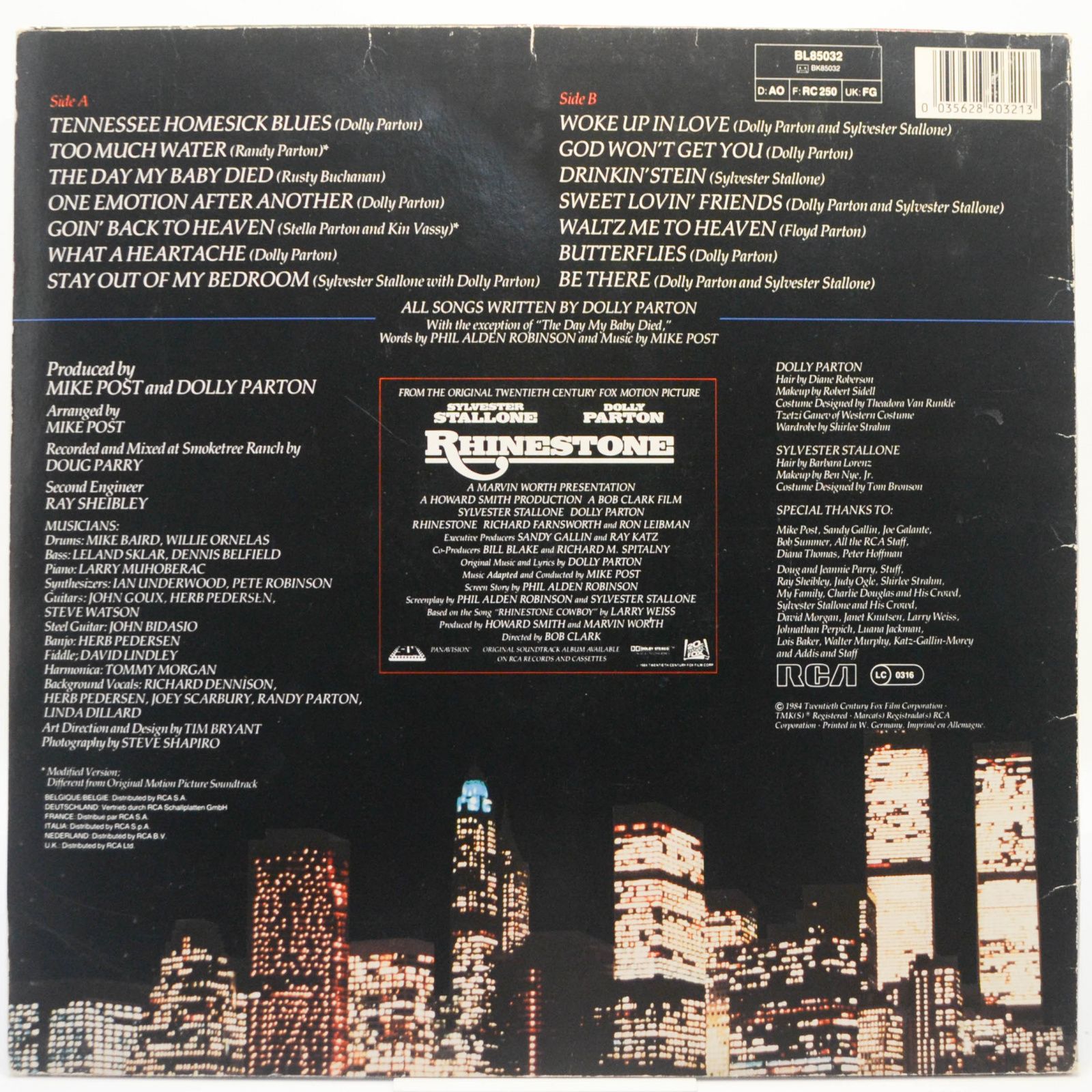 Various — Rhinestone - Original Soundtrack, 1984