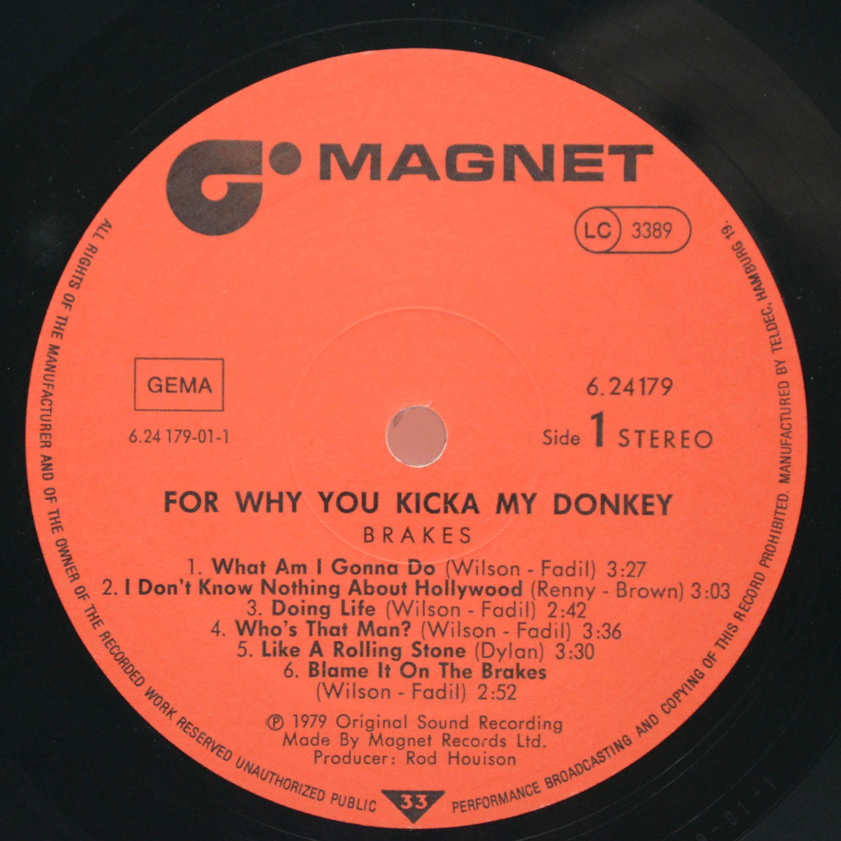 Виниловая пластинка Brakes — For Why You Kicka My Donkey?, 1979