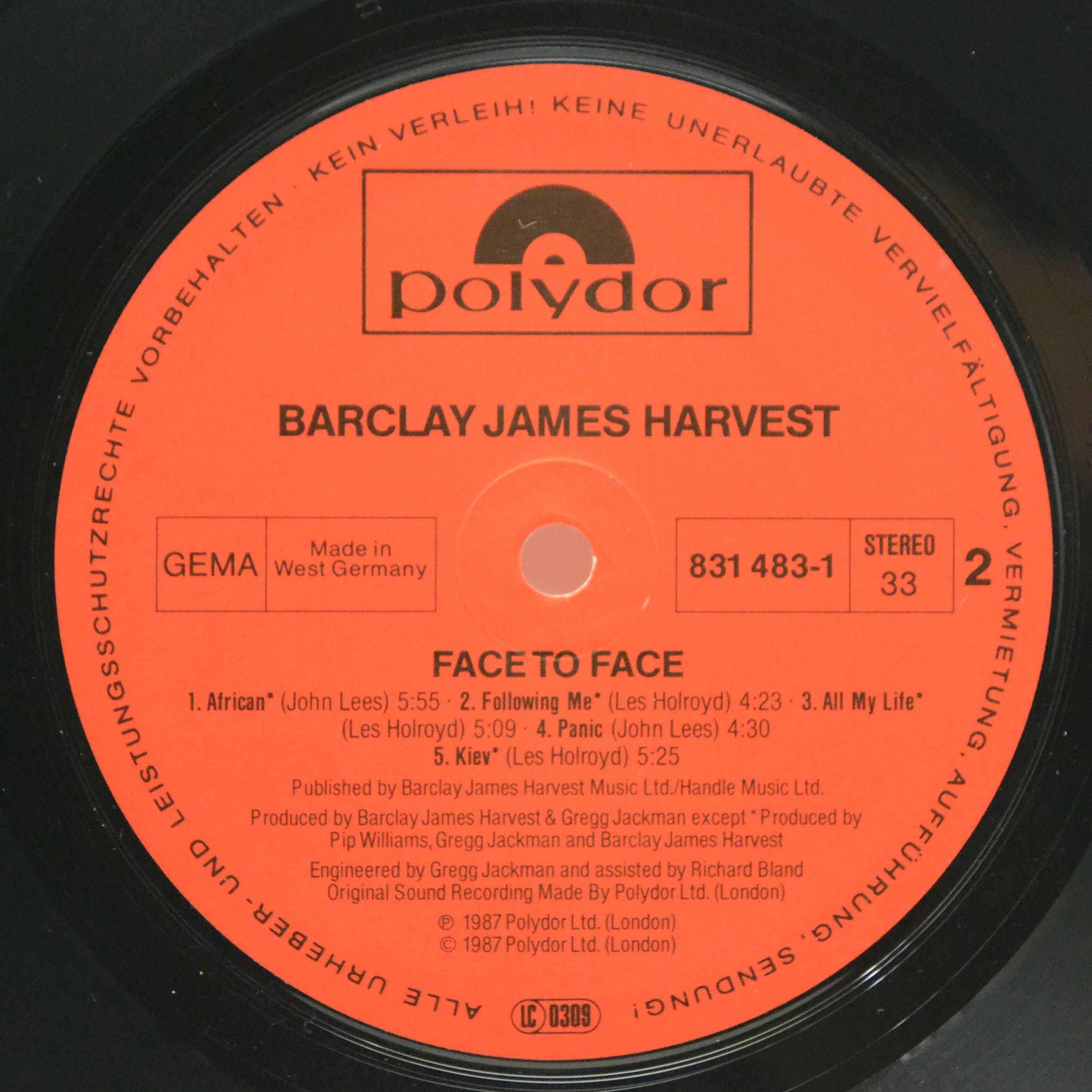 Виниловая пластинка Barclay James Harvest — Face To Face, 1987