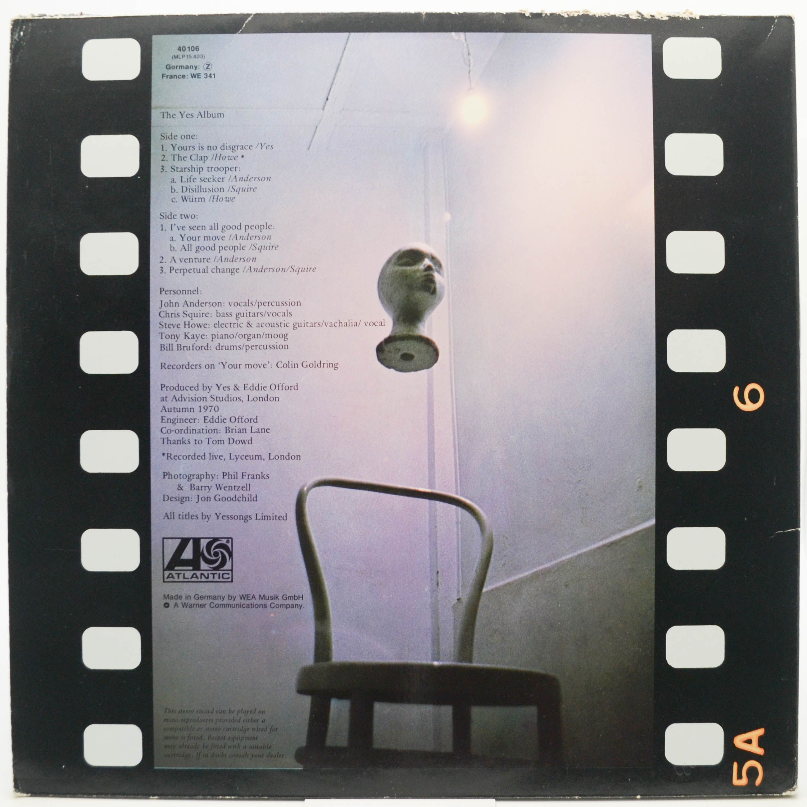 Виниловая пластинка Yes — The Yes Album, 1971