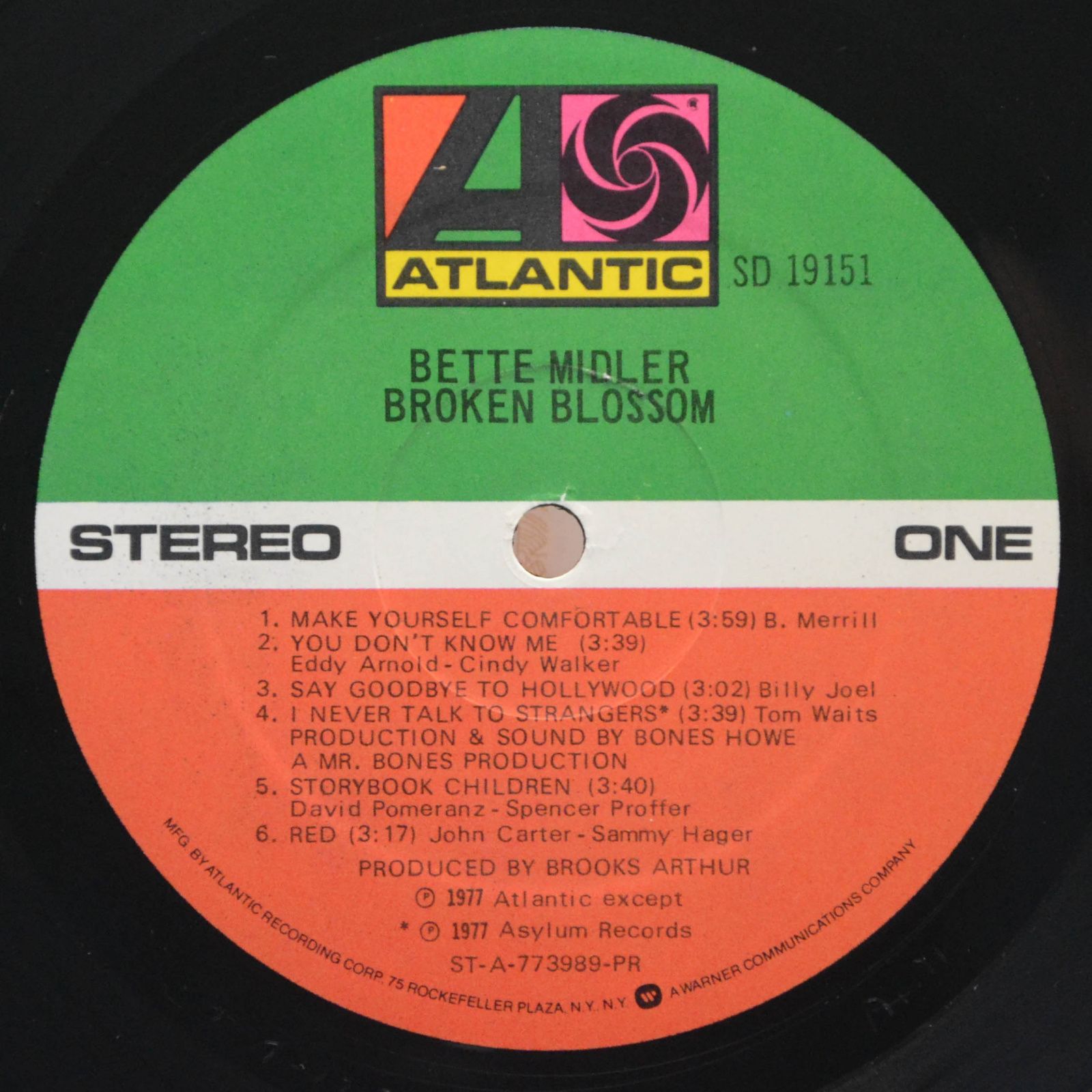 Виниловая пластинка Bette Midler — Broken Blossom, 1977
