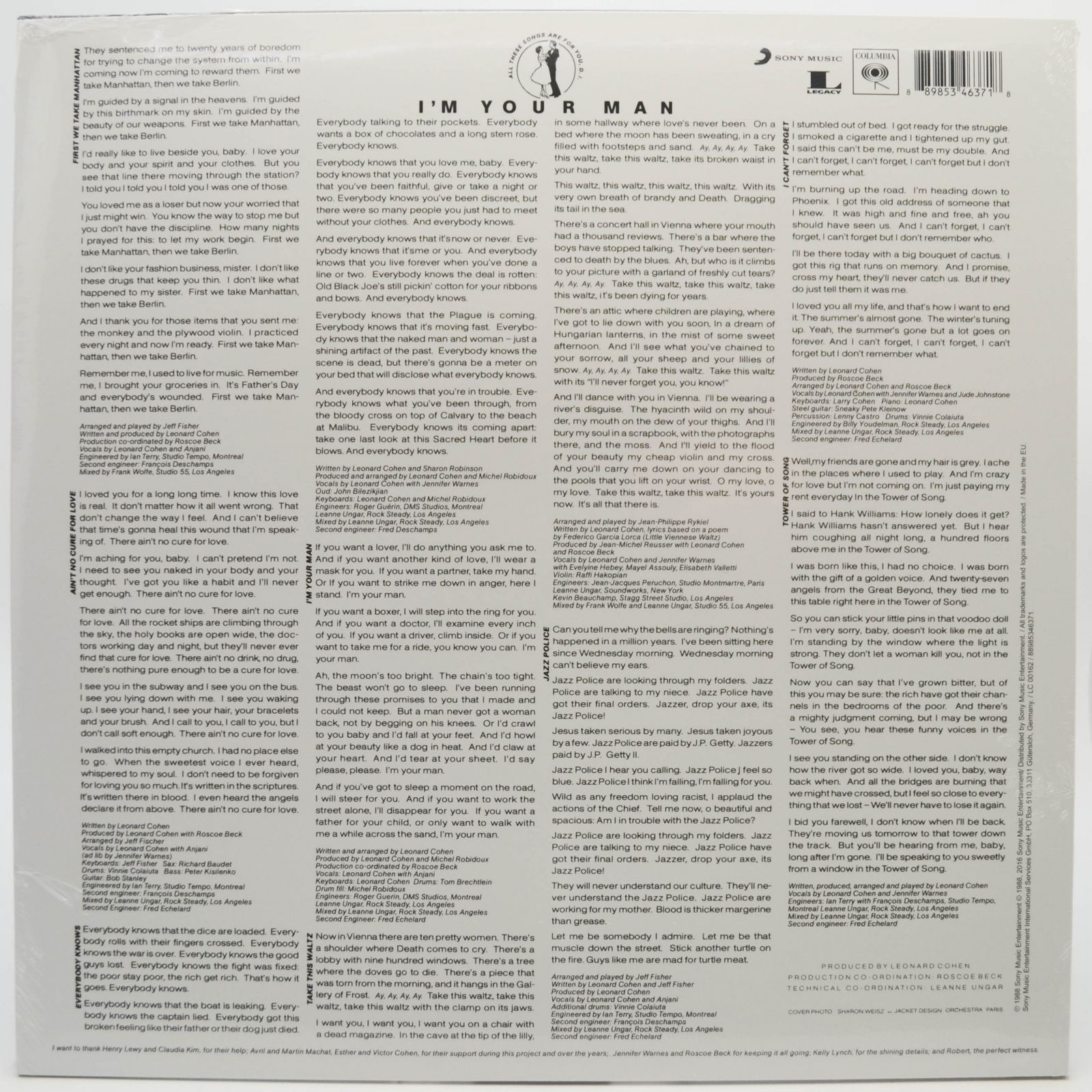 Leonard Cohen — I'm Your Man, 1988