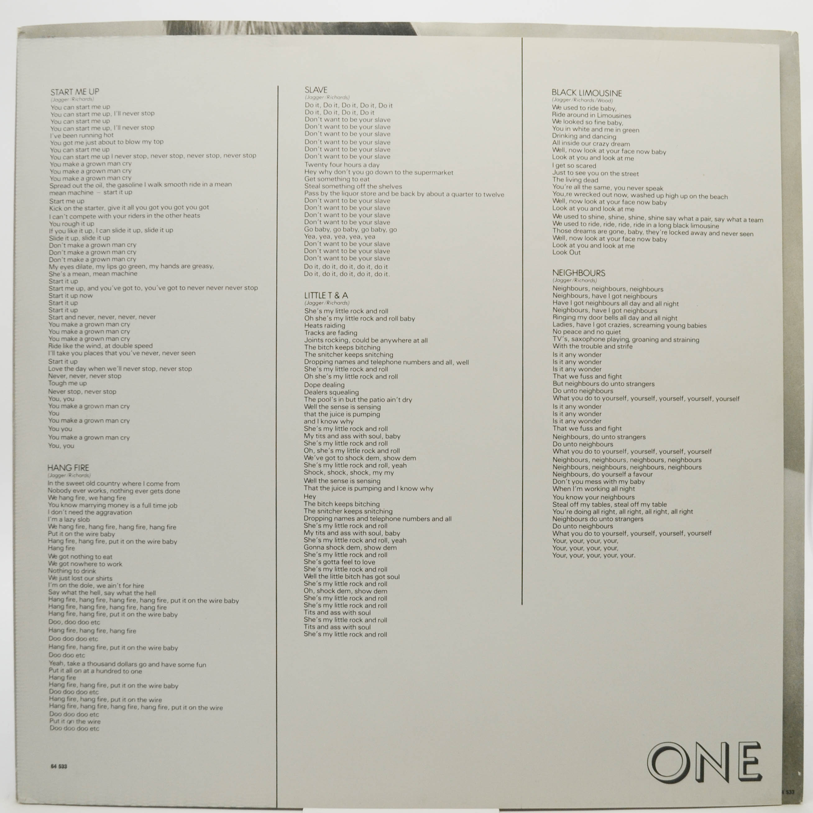 Rolling Stones — Tattoo You, 1981