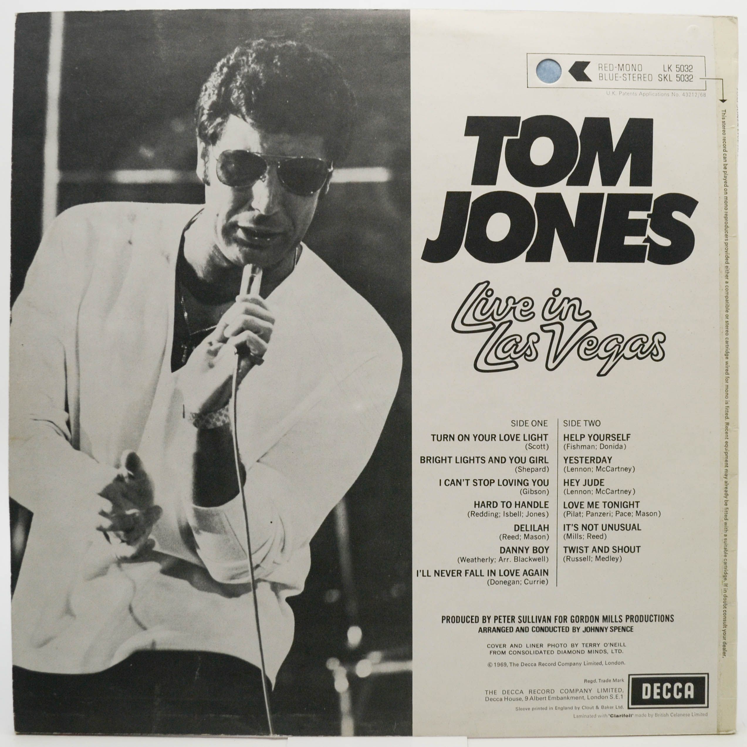 Tom Jones — Live In Las Vegas (UK), 1969