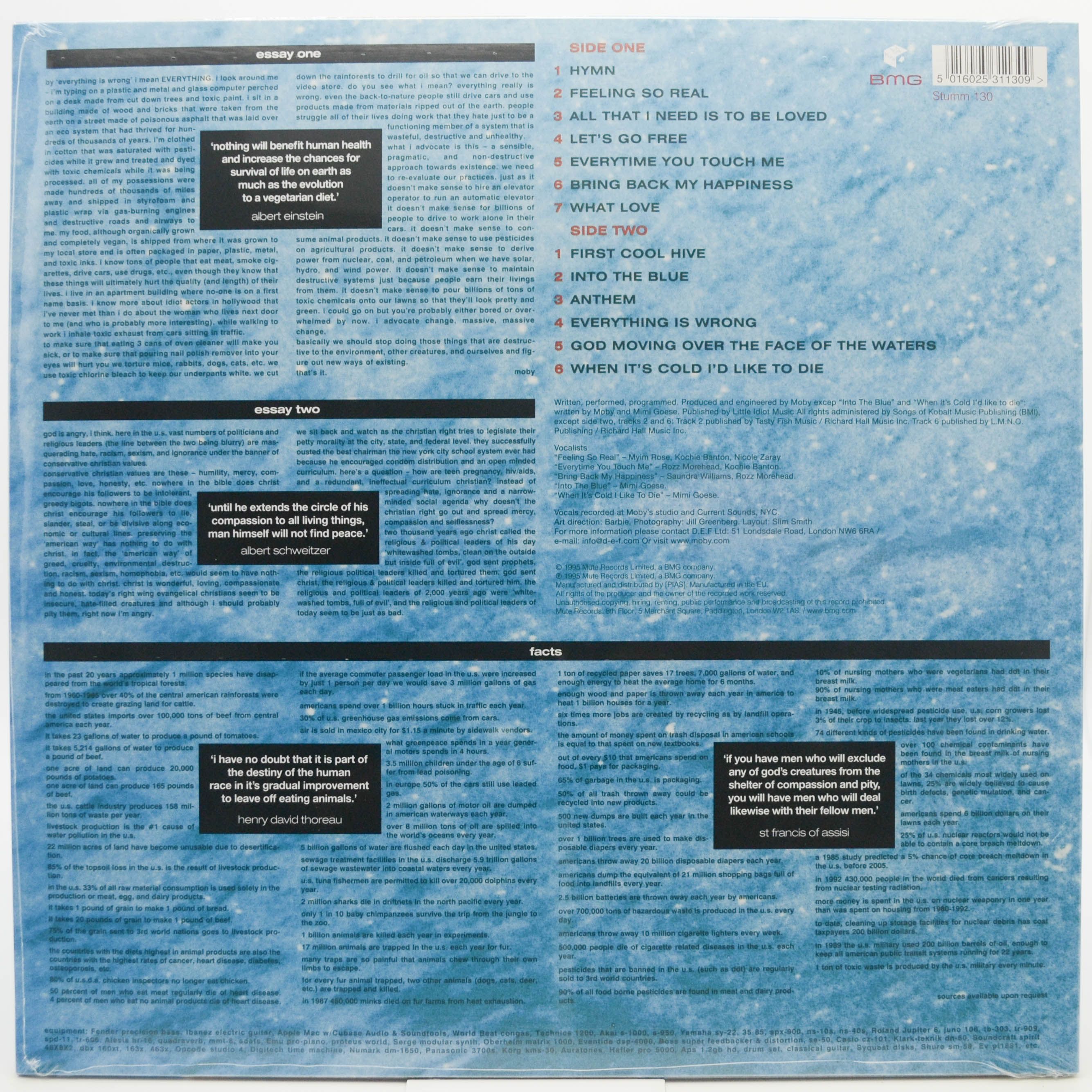 Виниловая пластинка Moby — Everything Is Wrong (UK), 1995