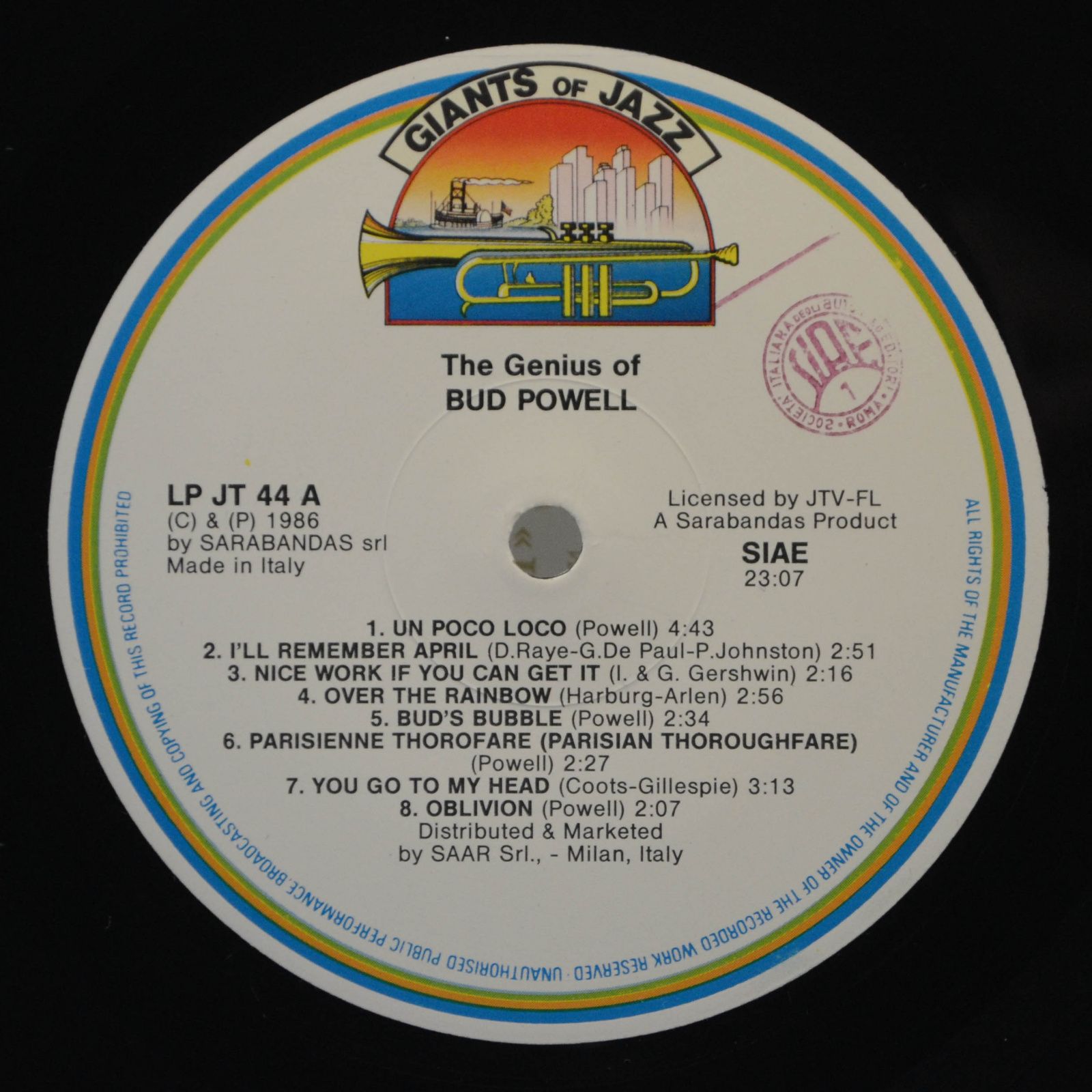 Виниловая пластинка Bud Powell — The Genius Of Bud Powell, 1986