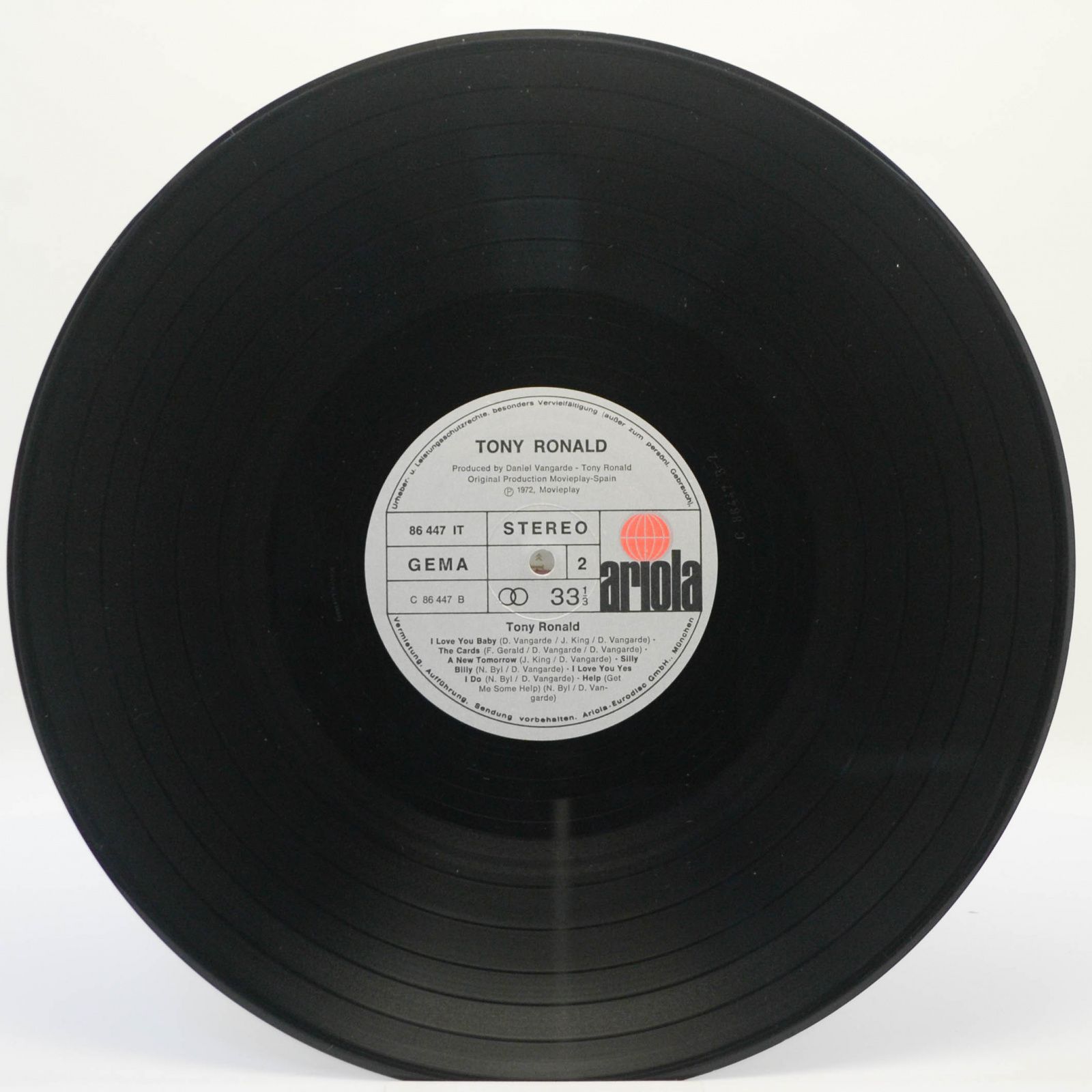 Виниловая пластинка Tony Ronald — Tony Ronald, 1972