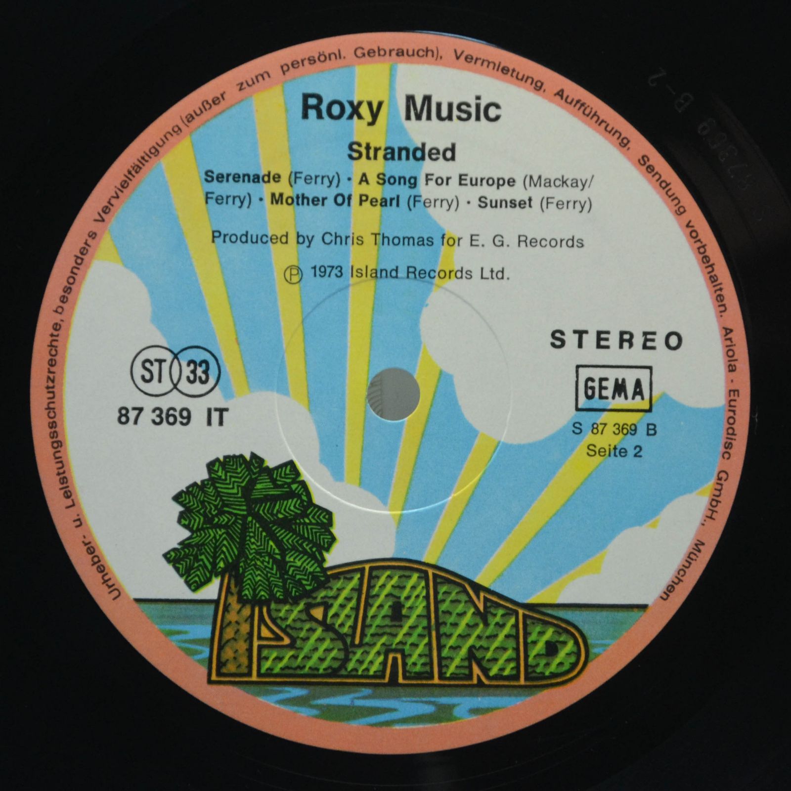 Виниловая пластинка Roxy Music — Stranded, 1973