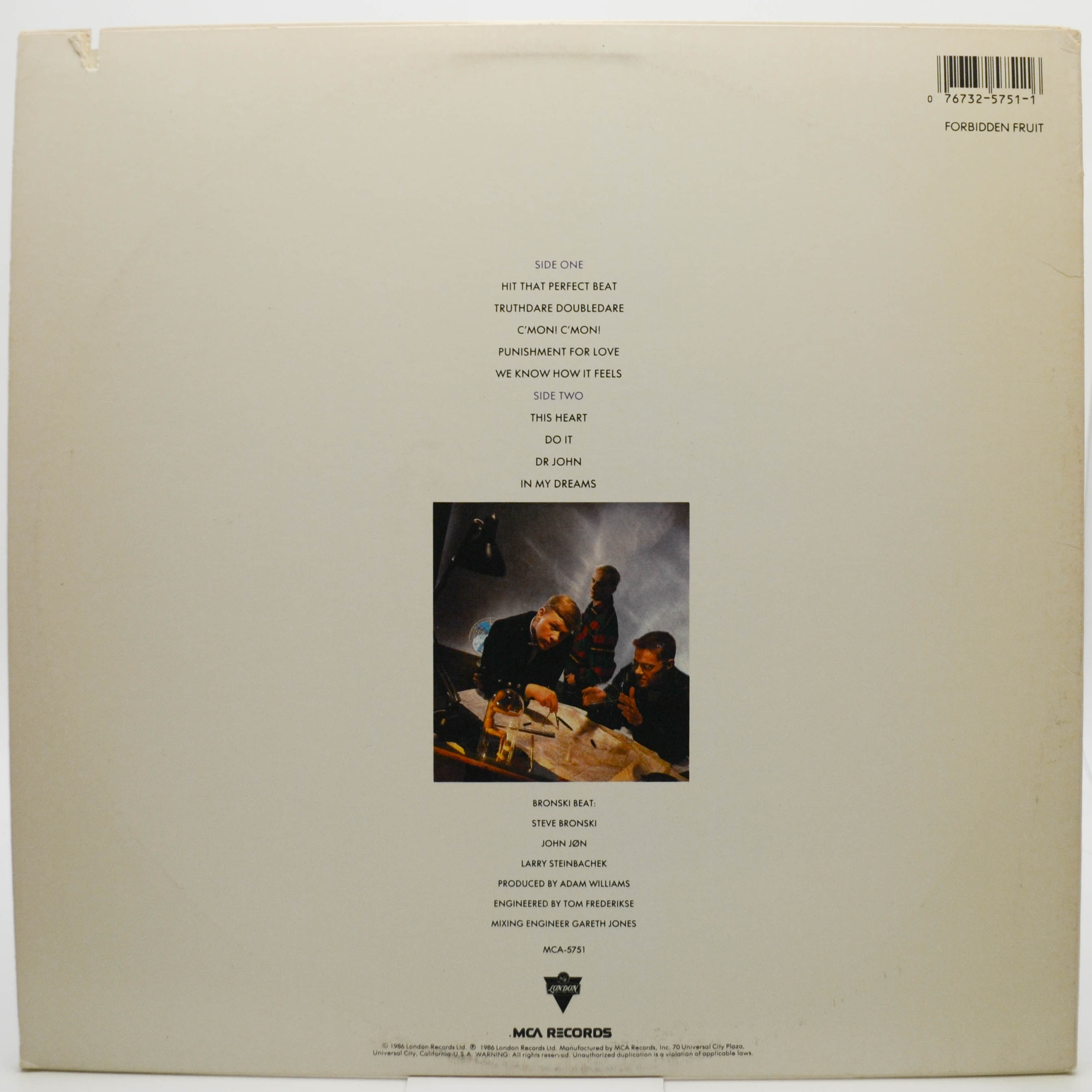 Виниловая пластинка Bronski Beat — Truthdare Doubledare (USA), 1986