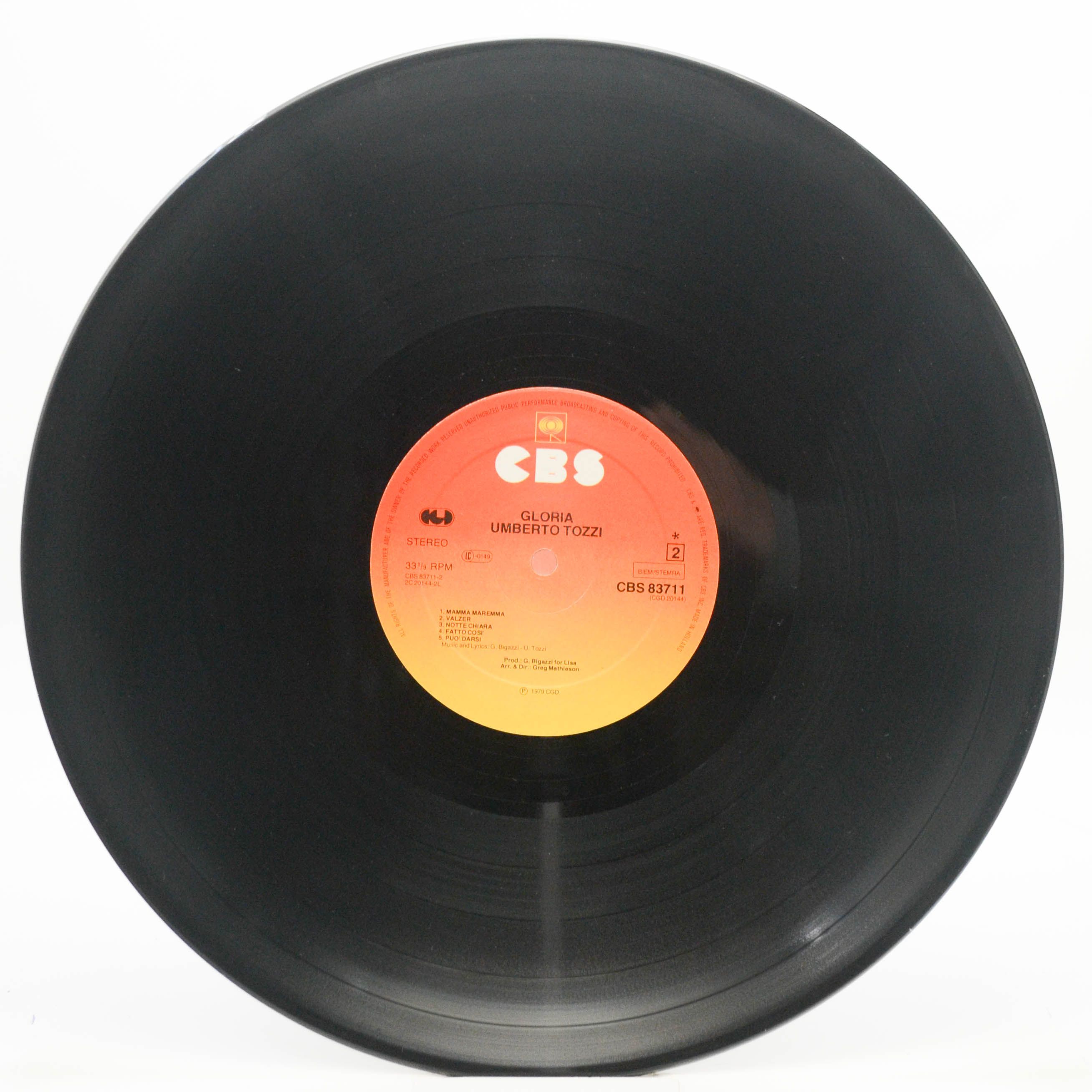 Виниловая пластинка Umberto Tozzi — Gloria, 1979