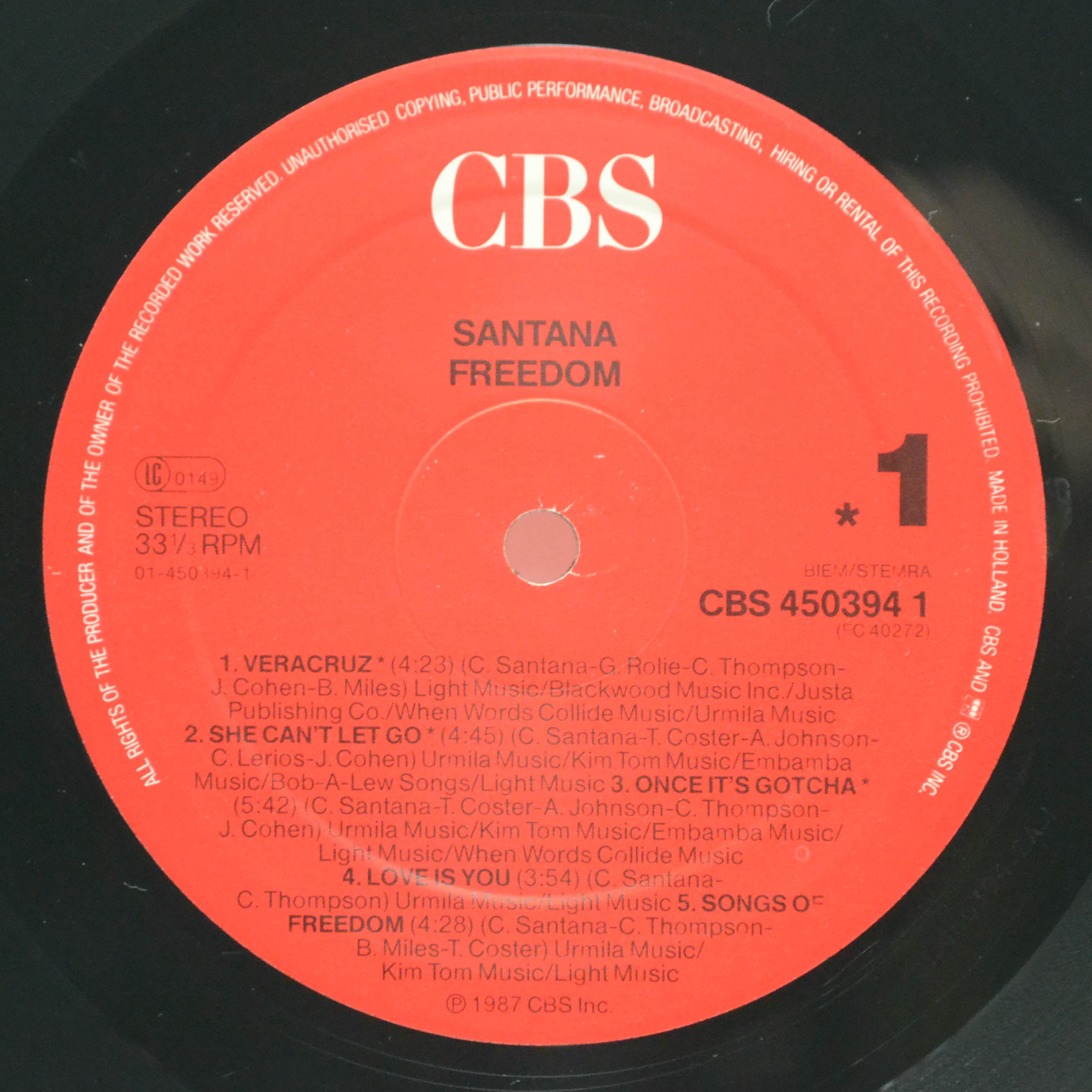 Santana — Freedom, 1987