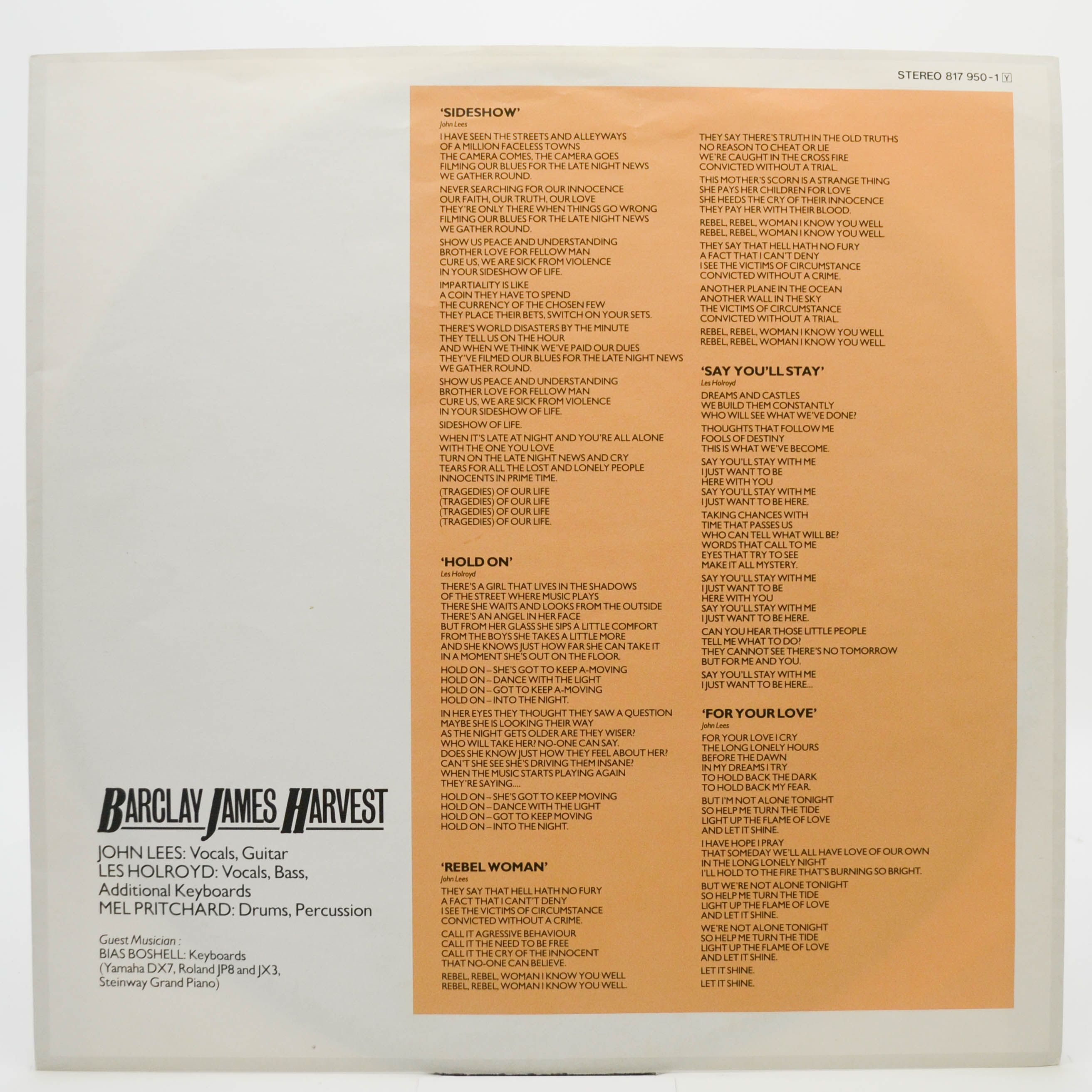 Виниловая пластинка Barclay James Harvest — Victims Of Circumstance, 1984