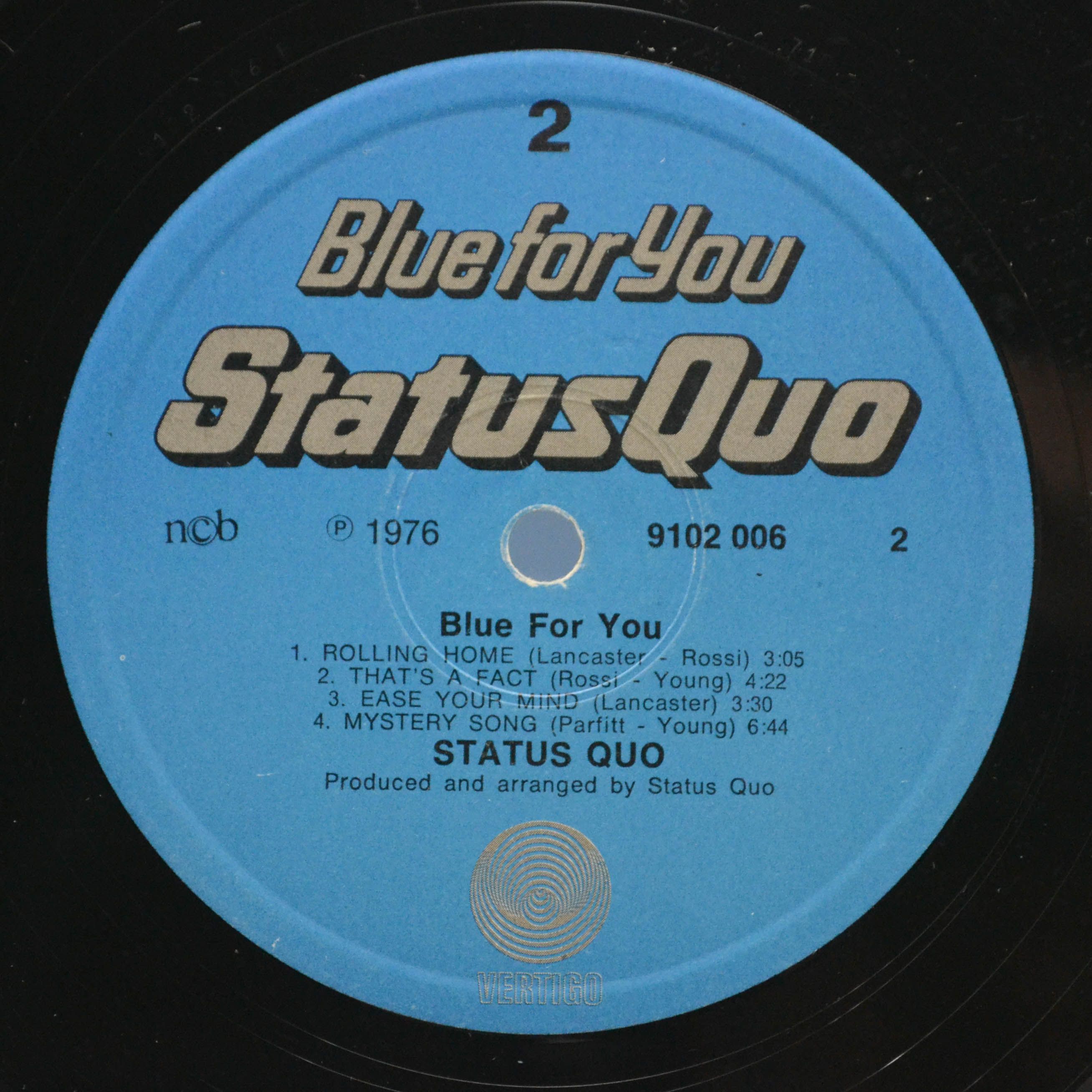 Виниловая пластинка Status Quo — Blue For You, 1976