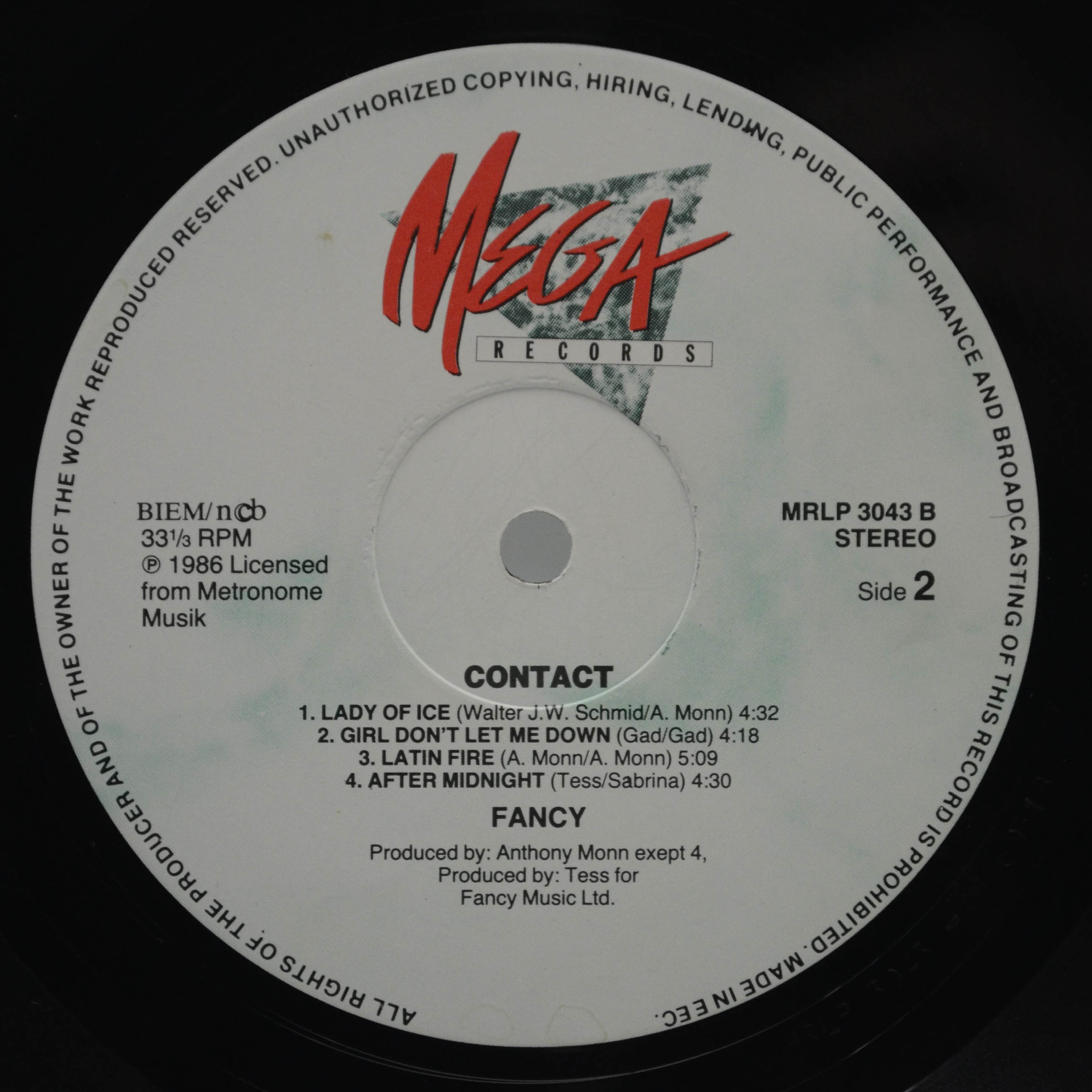 Fancy — Contact, 1986