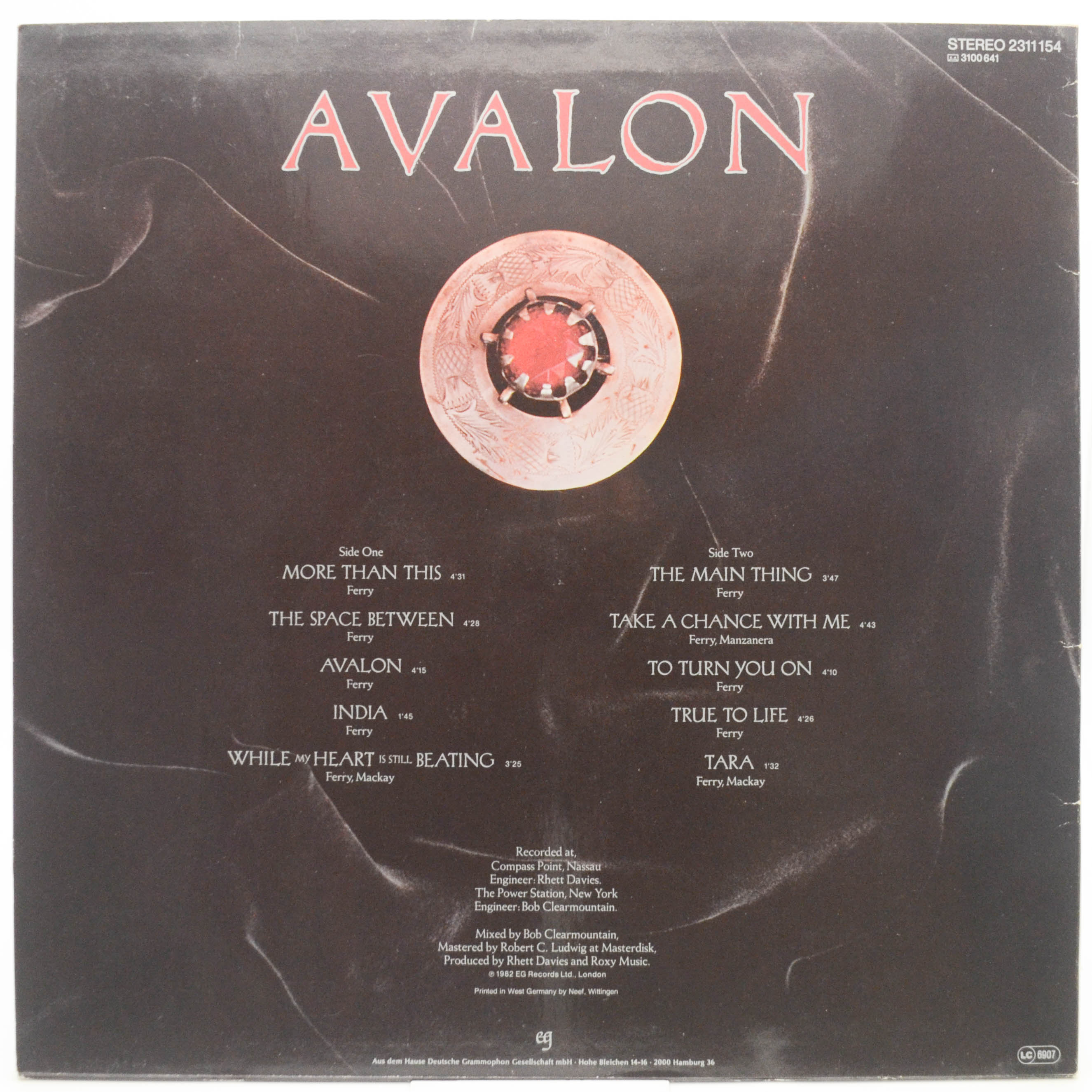 Виниловая пластинка Roxy Music — Avalon, 1982