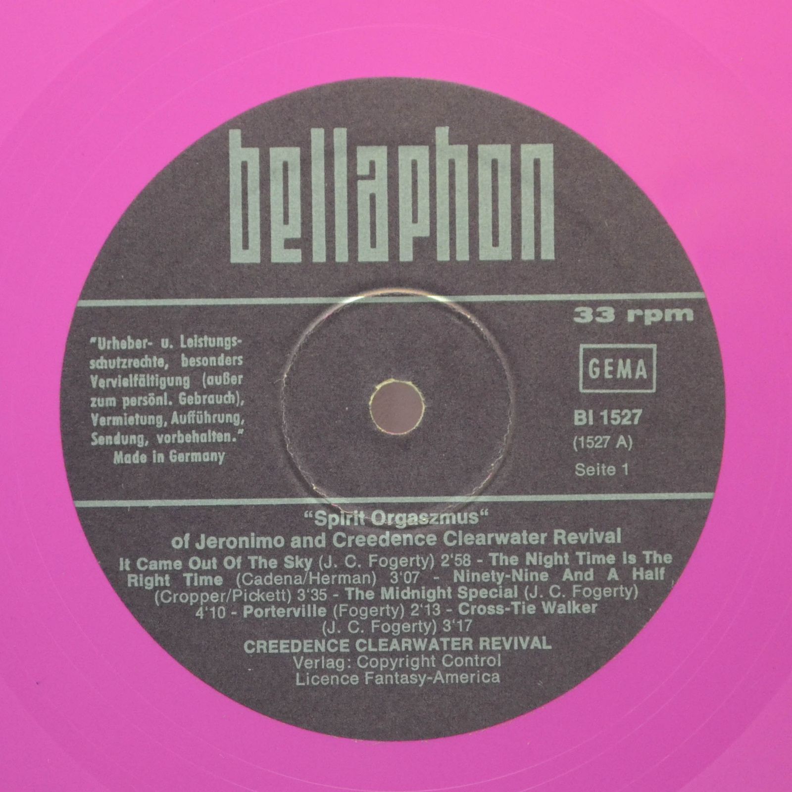 Jeronimo And Creedence Clearwater Revival — Spirit Orgaszmus, 1970