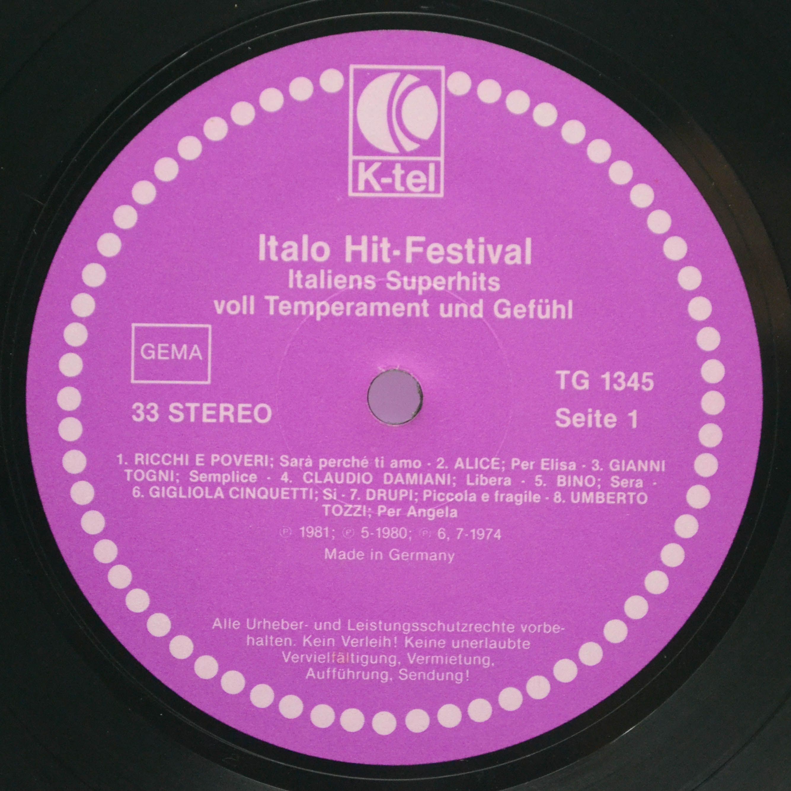 Various — Italo Hit Festival, 1981