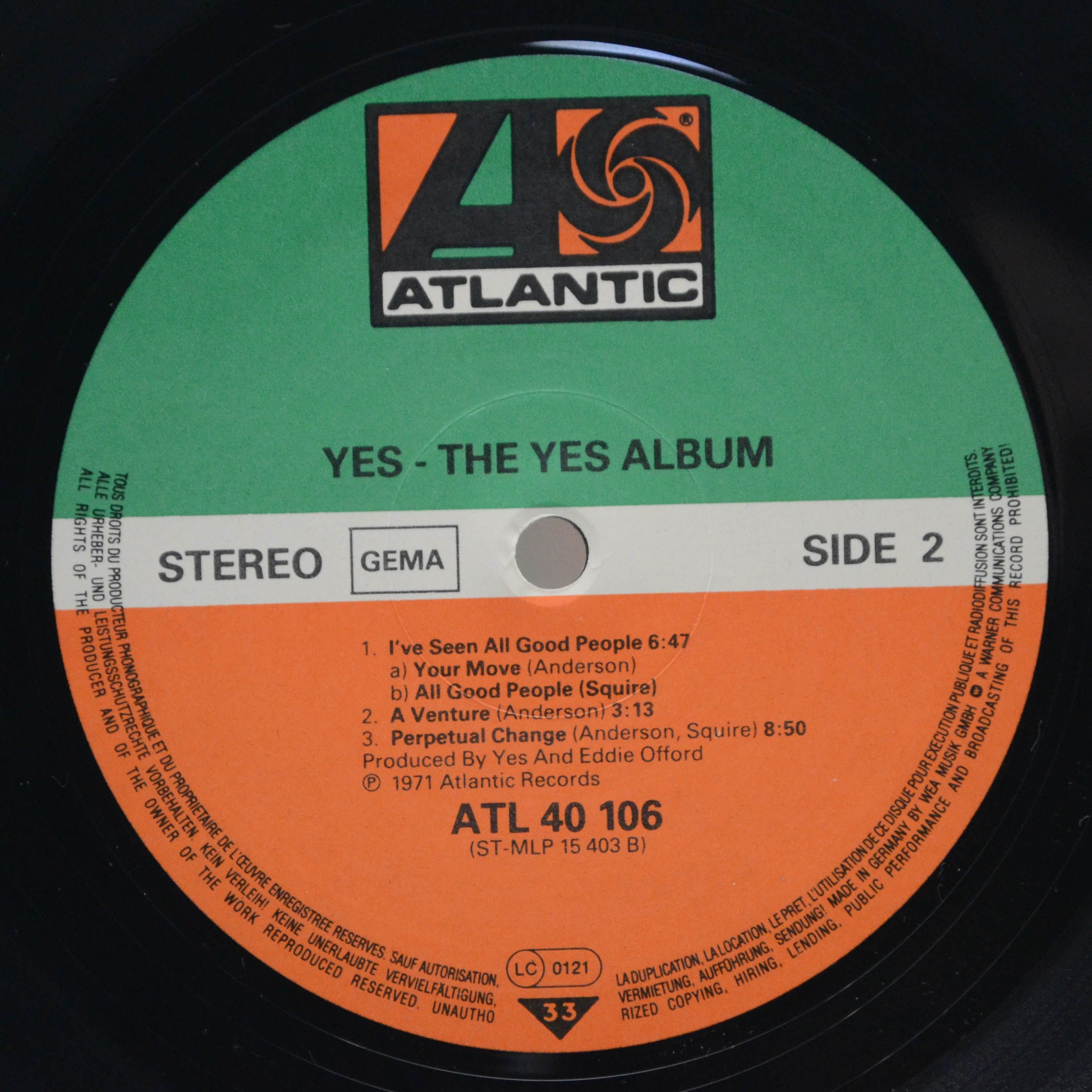 Виниловая пластинка Yes — The Yes Album, 1971