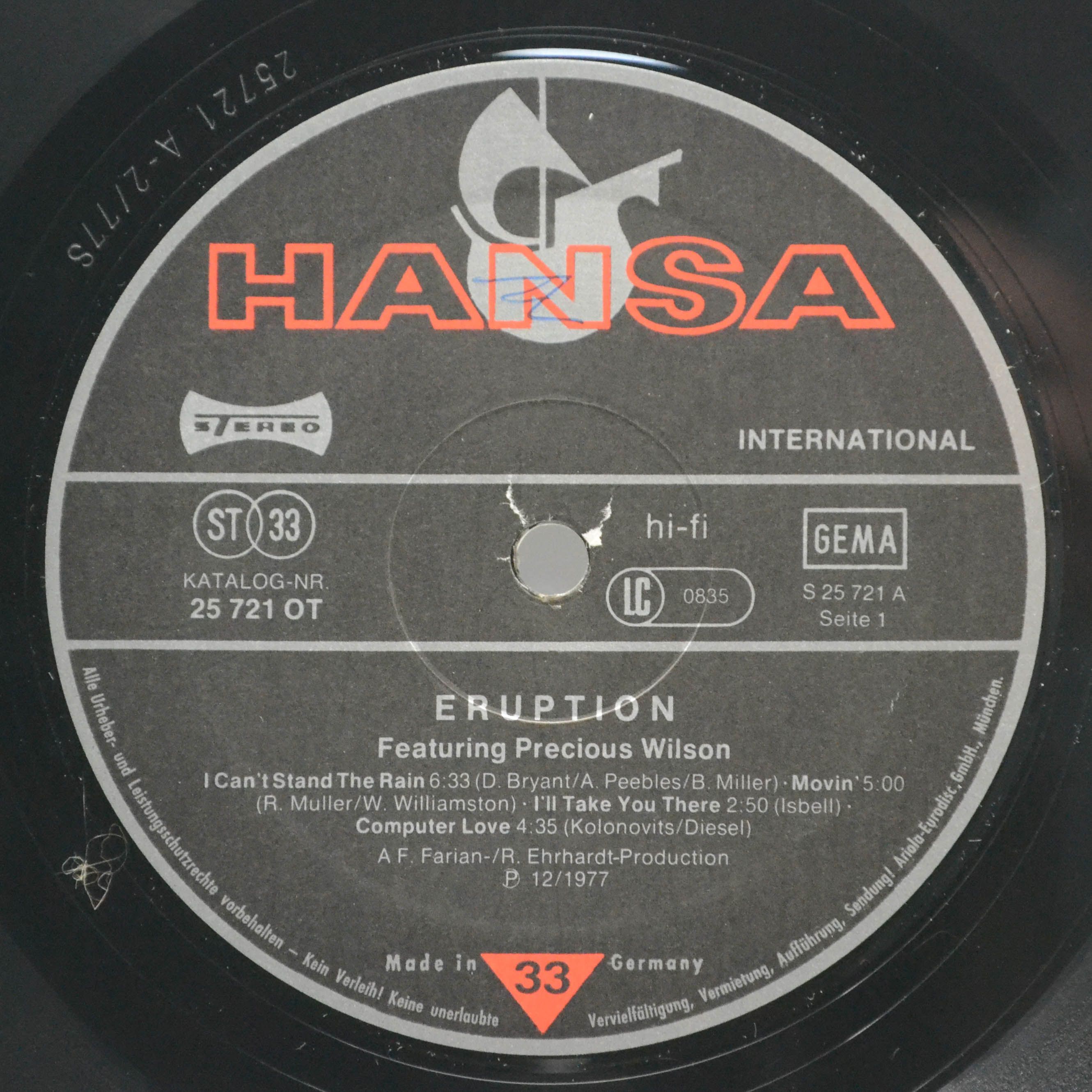 Eruption Featuring Precious Wilson — Eruption, 1977