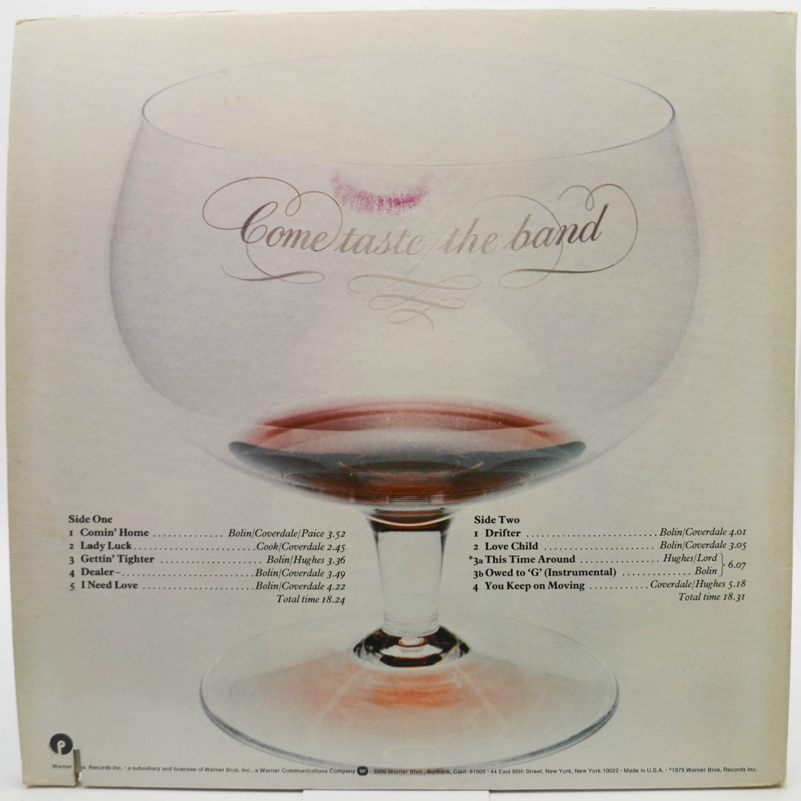 Виниловая пластинка Deep Purple — Come Taste The Band (USA), 1975