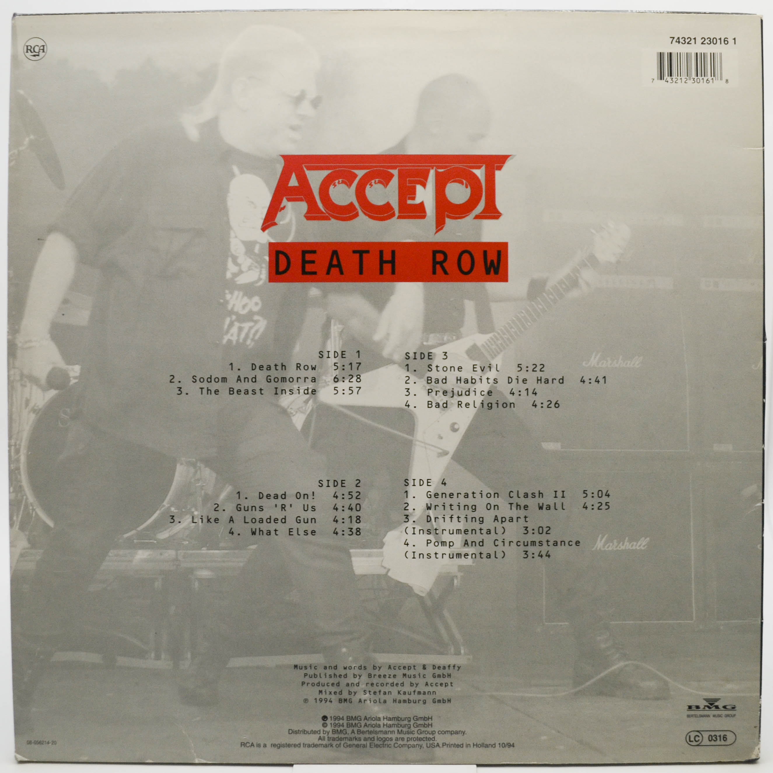 Accept — Death Row (2LP), 1994
