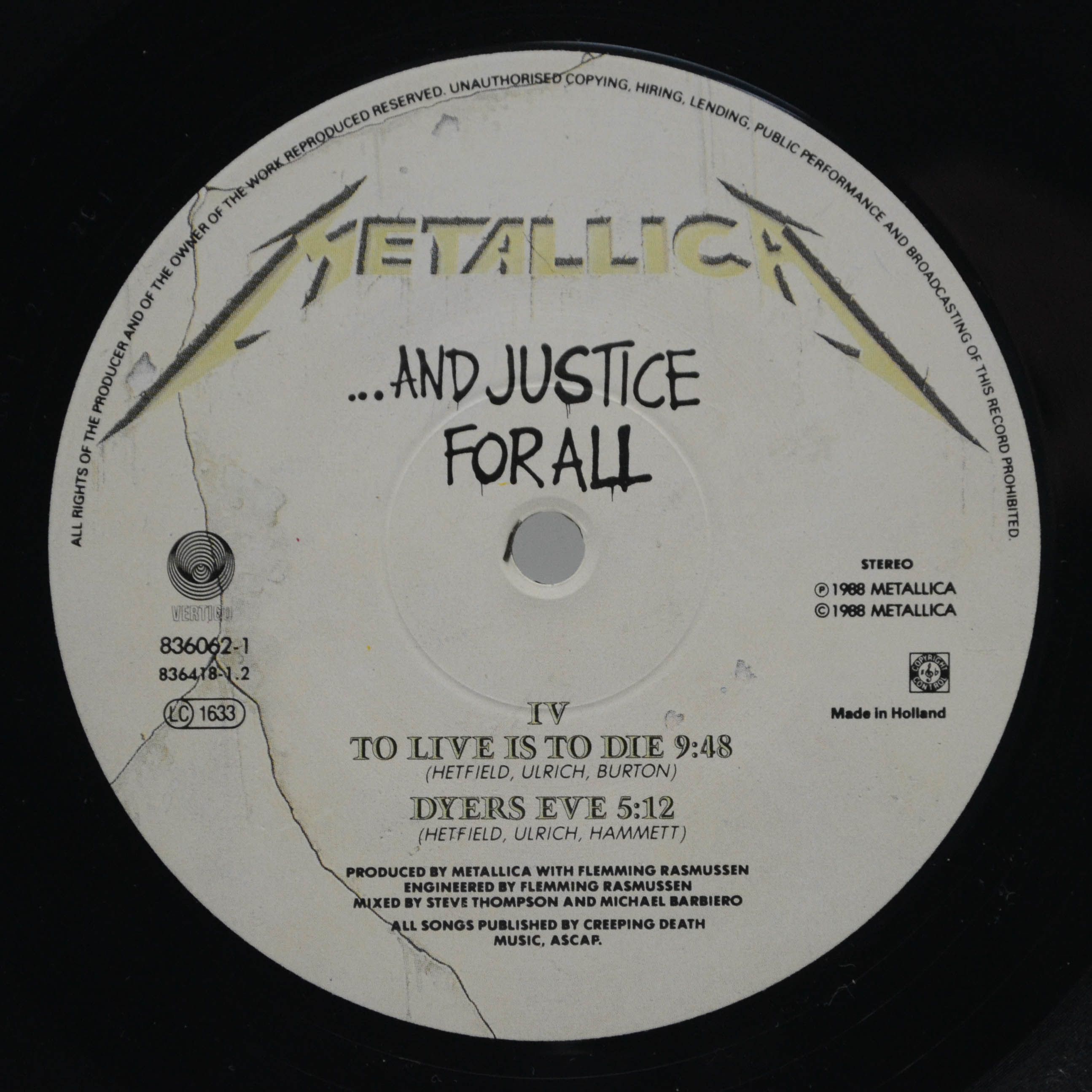 Metallica — ...And Justice For All (2LP), 1988
