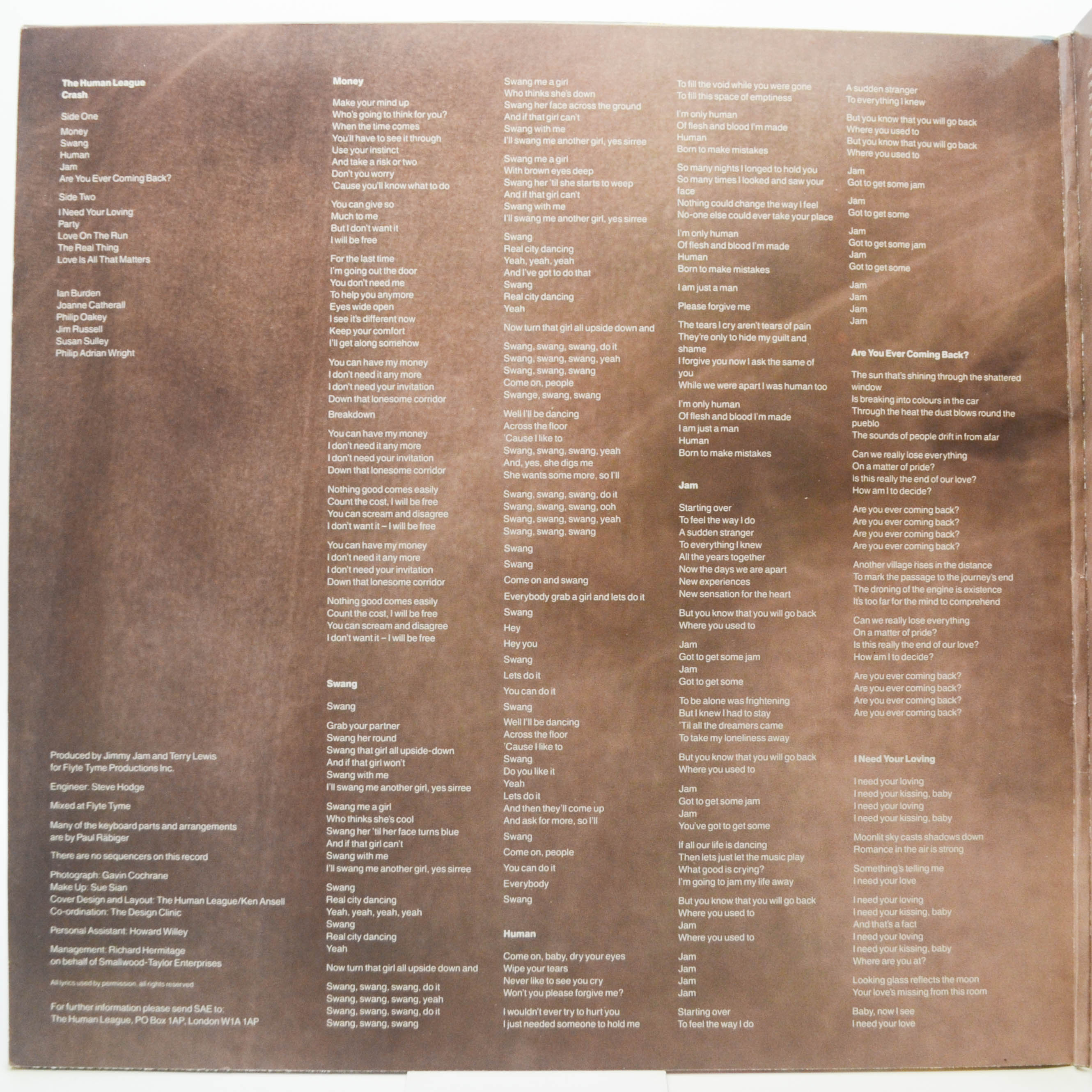 Human League — Crash, 1986