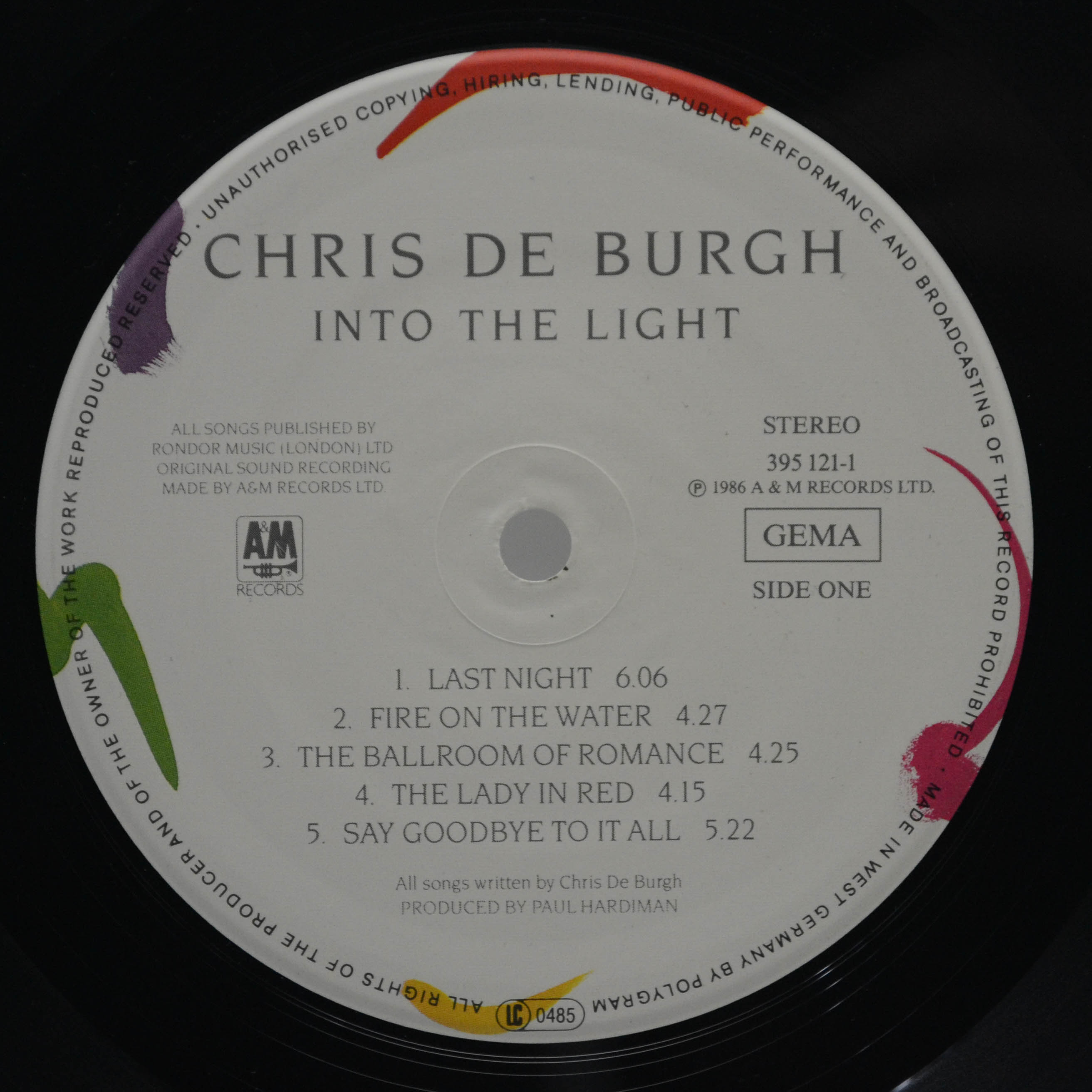 Виниловая пластинка Chris de Burgh — Into The Light, 1986