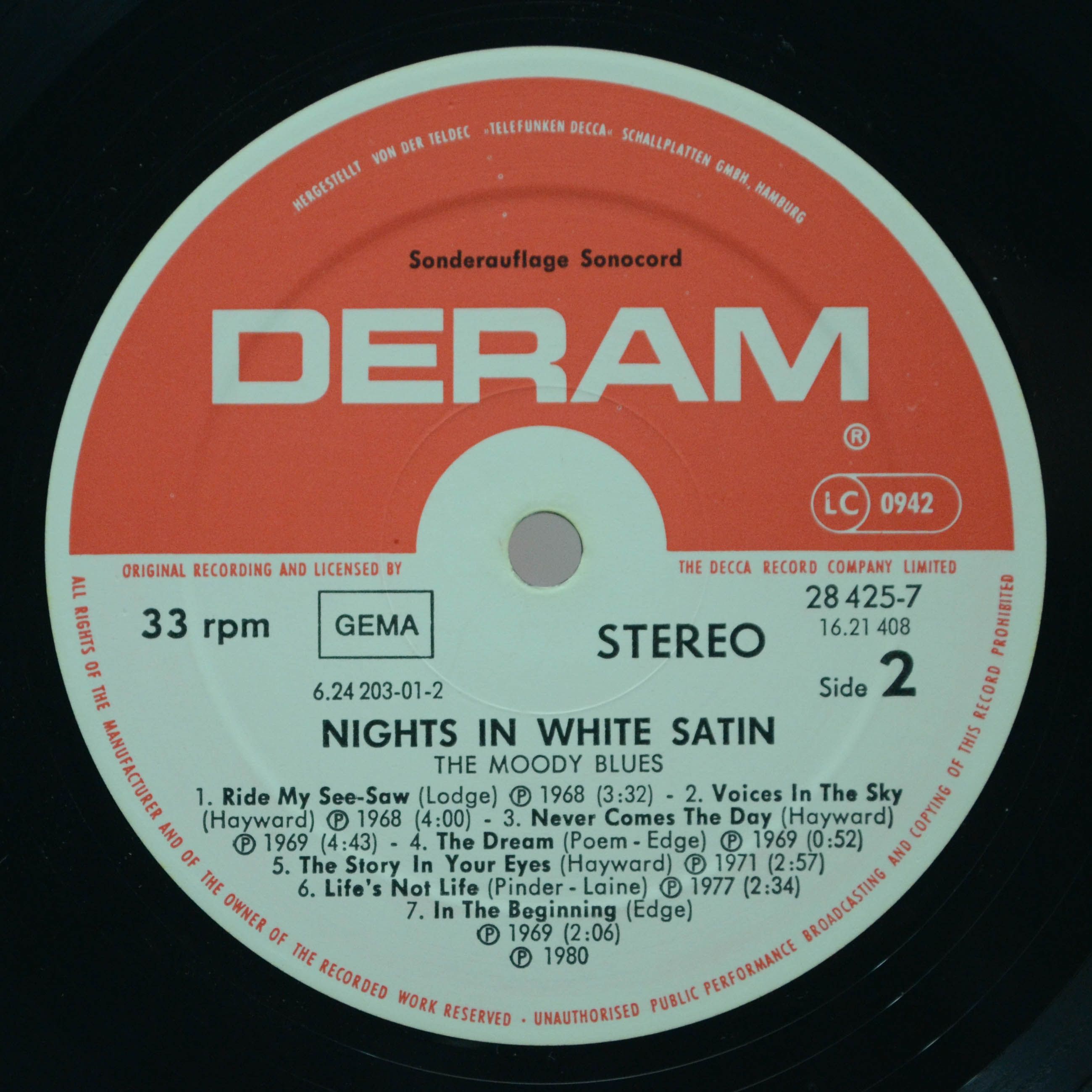 Виниловая пластинка Moody Blues — Nights In White Satin, 1980