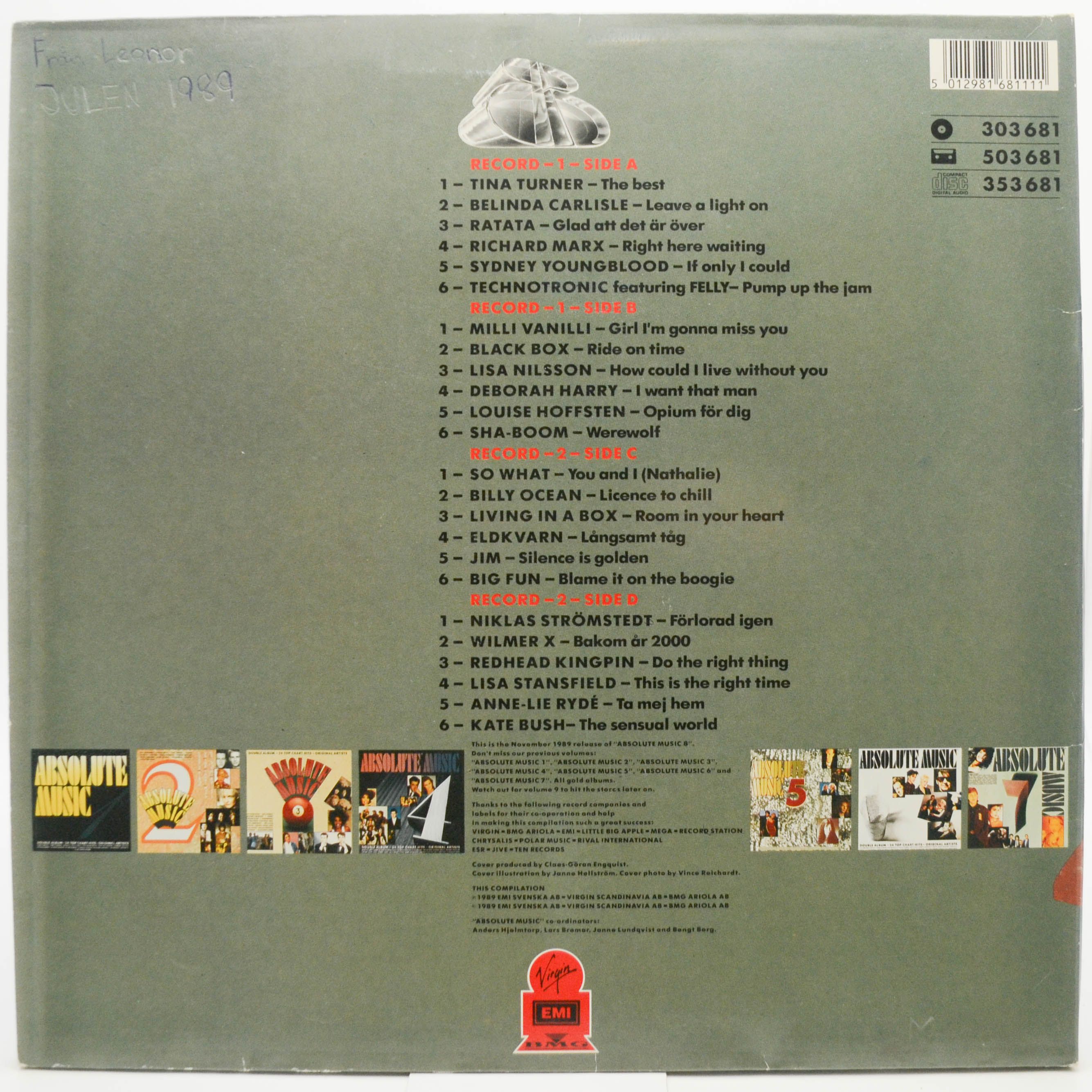 Various — Absolute Music 8 (2LP), 1989