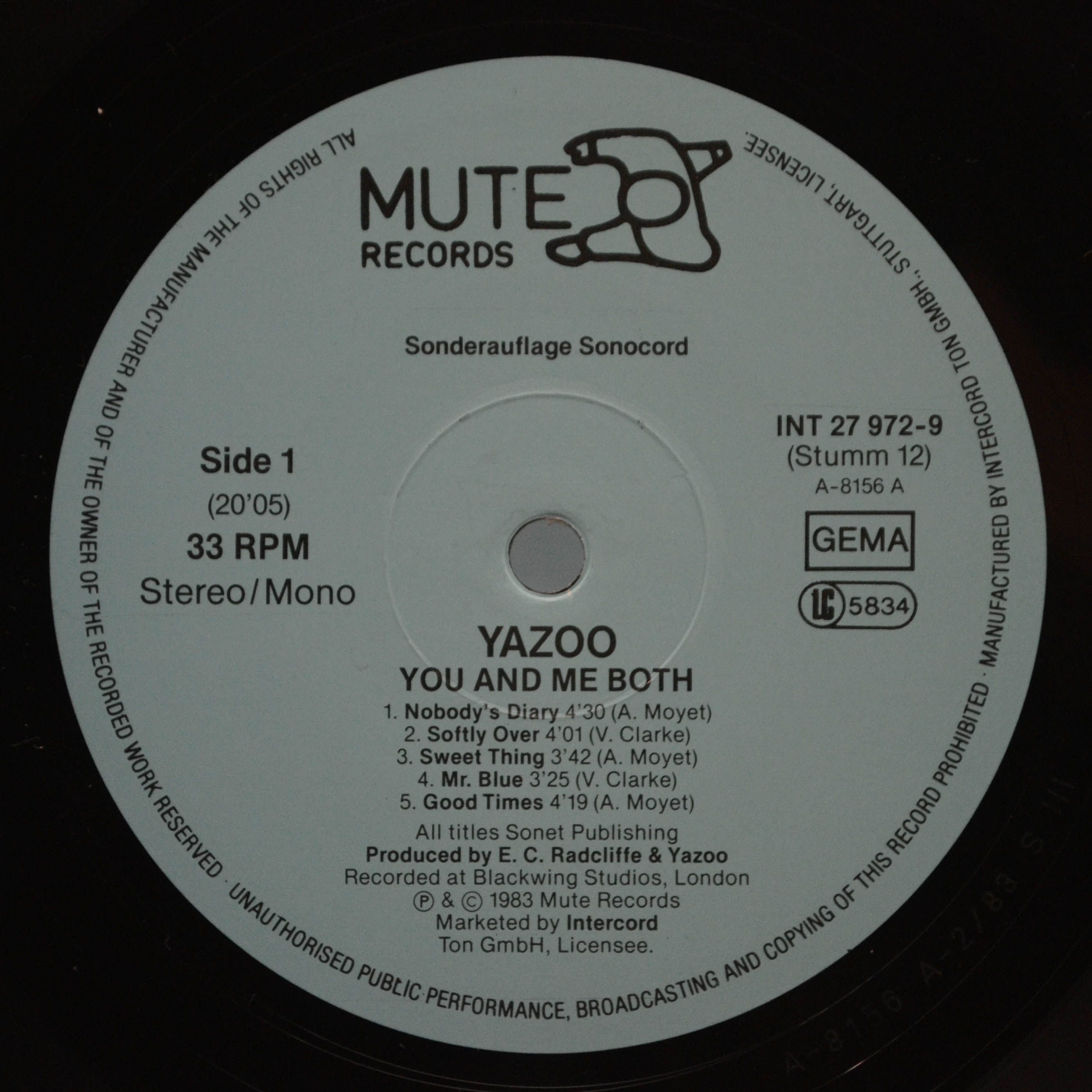 Виниловая пластинка Yazoo — You And Me Both, 1983