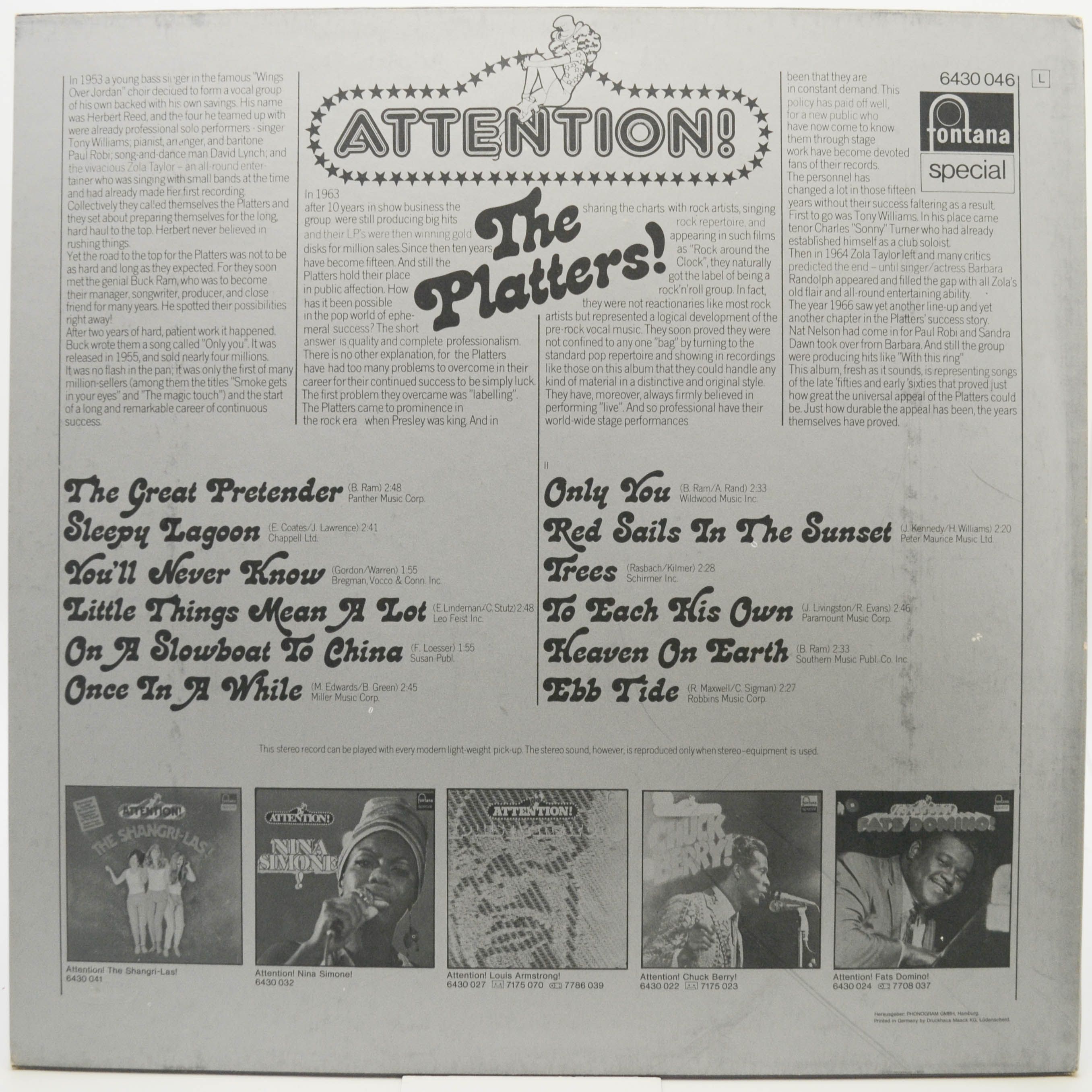 Виниловая пластинка The Platters — Attention!, 1973
