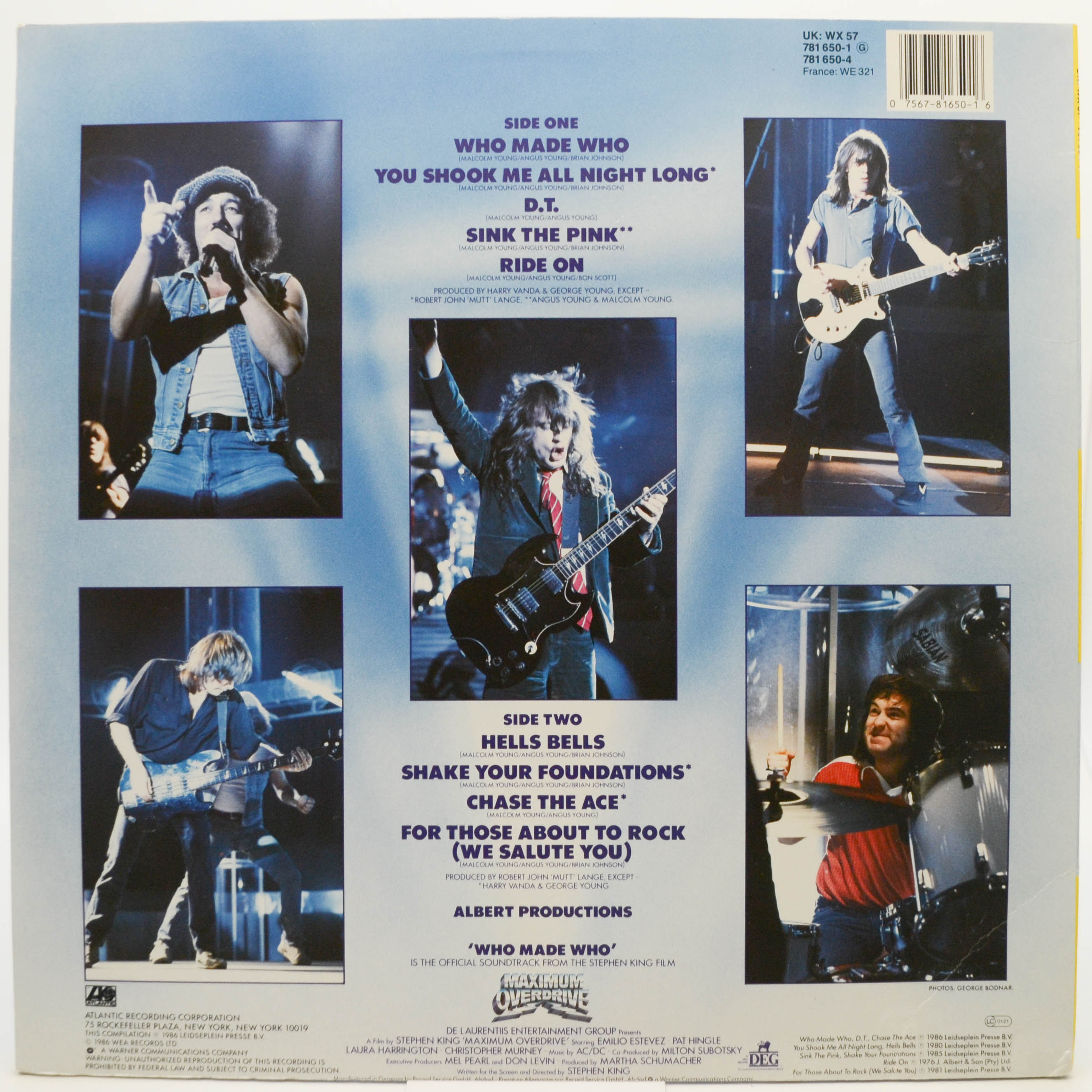 Виниловая пластинка AC/DC — Who Made Who, 1986