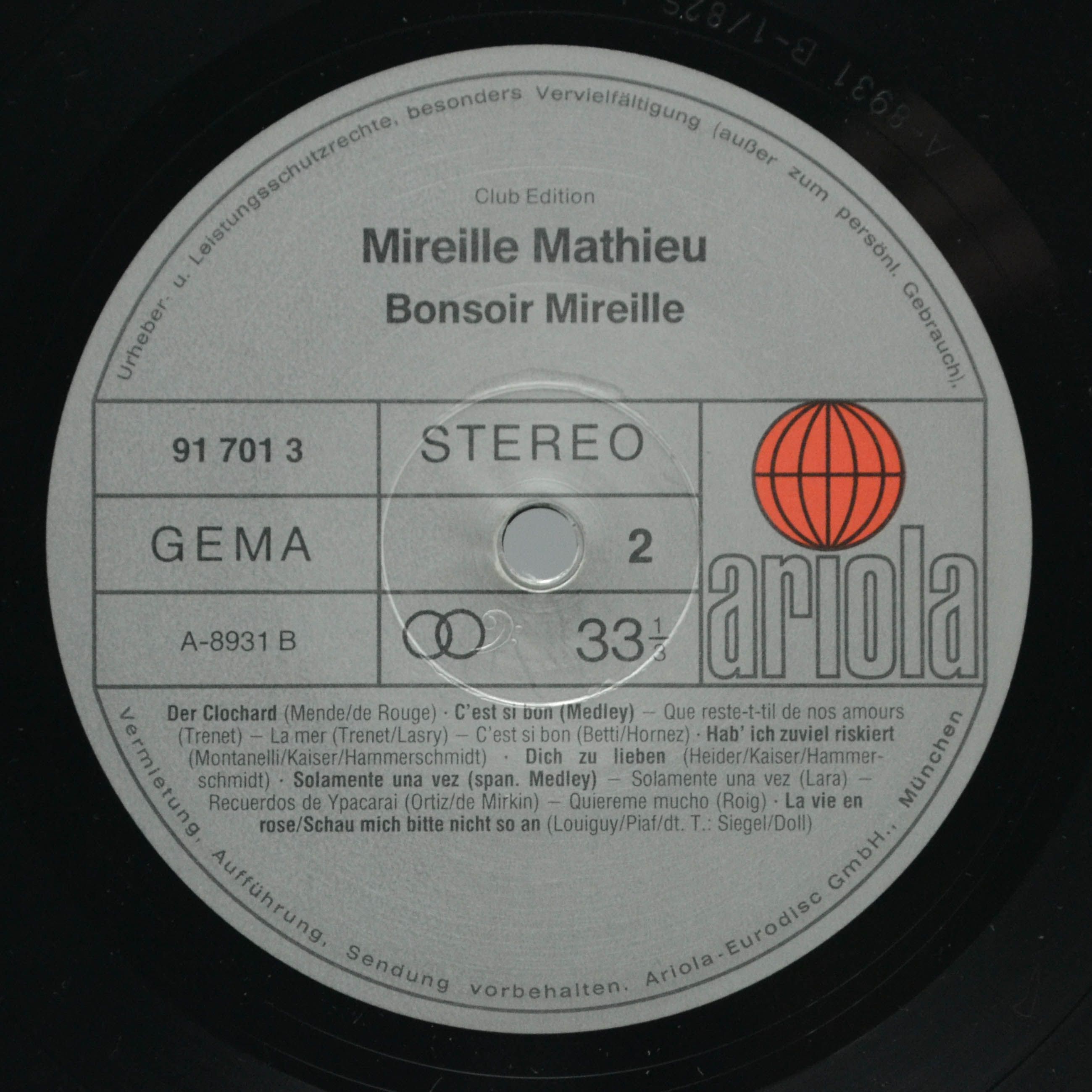 Mireille Mathieu — Bonsoir Mireille, 1982