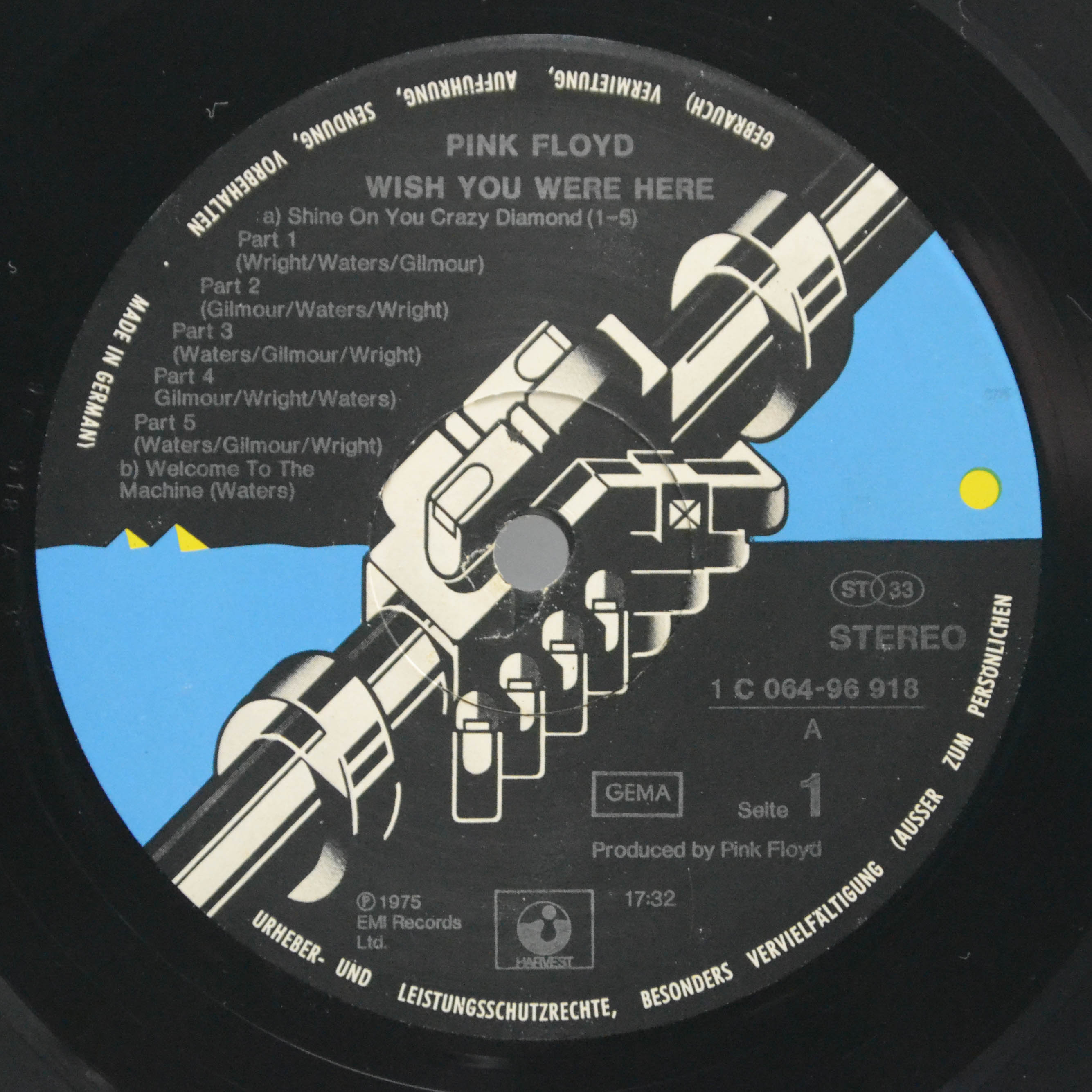 Виниловая пластинка Pink Floyd — Wish You Were Here, 1975