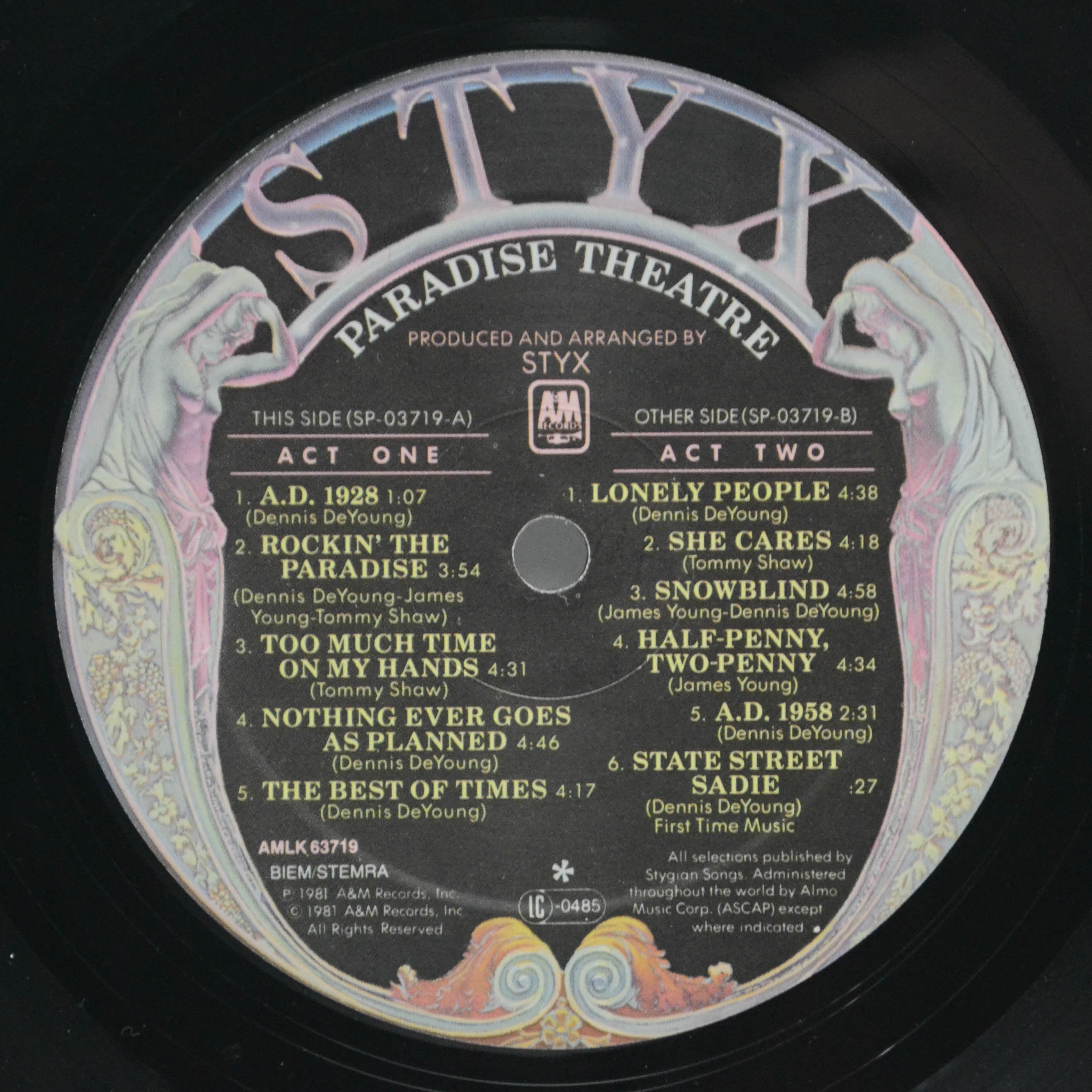 Styx — Paradise Theatre, 1981