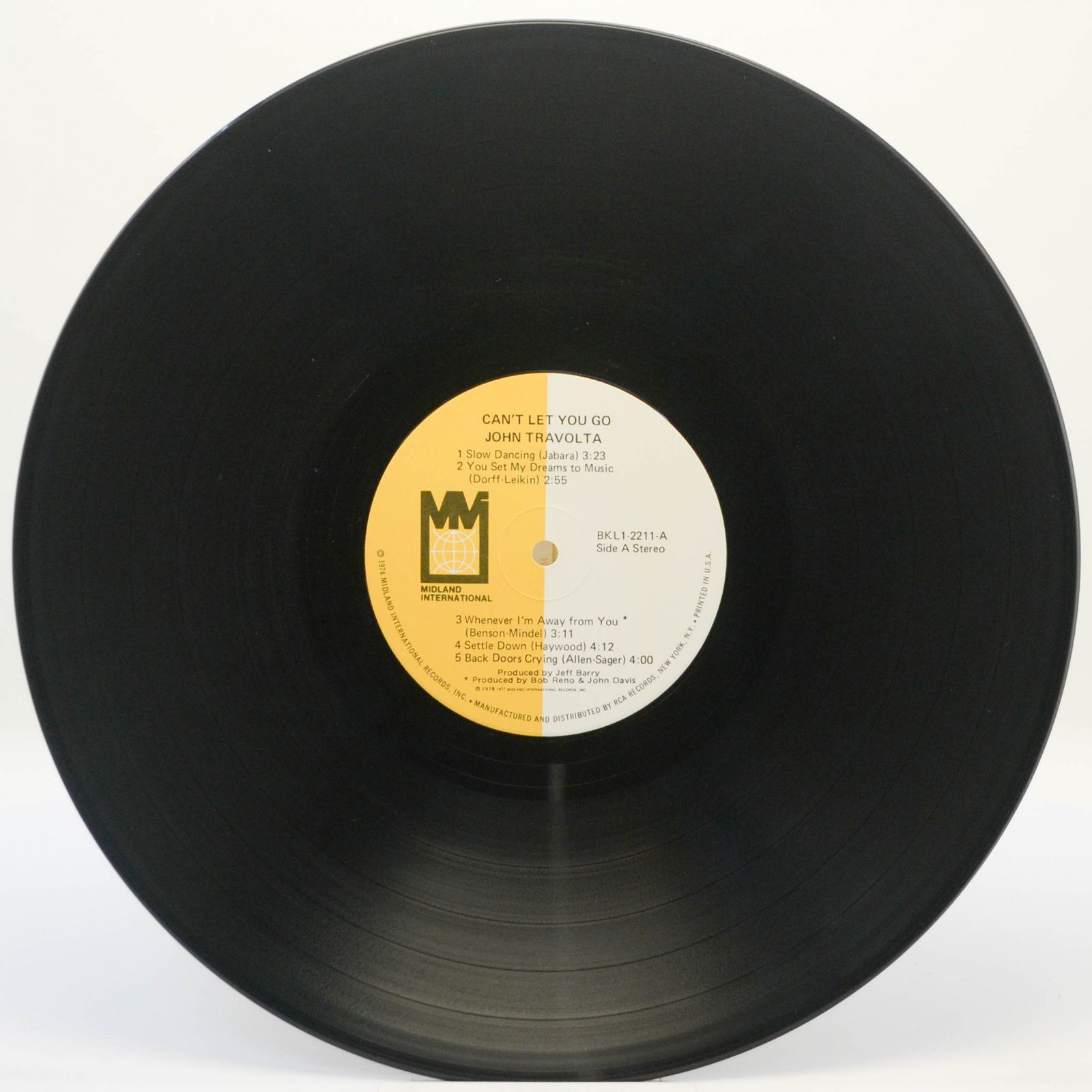 Виниловая пластинка John Travolta — Can't Let You Go, 1977