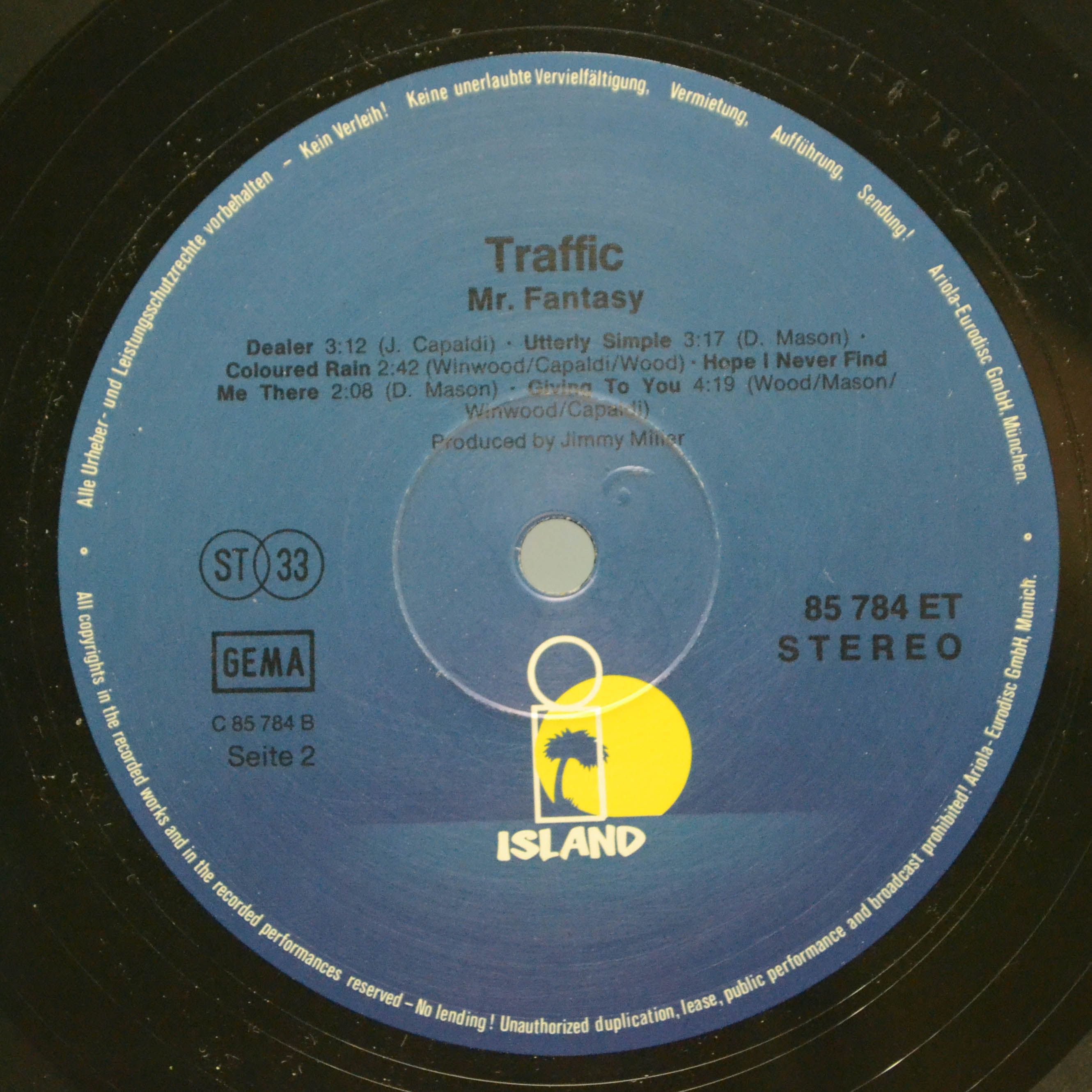 Виниловая пластинка Traffic — Mr. Fantasy, 1967